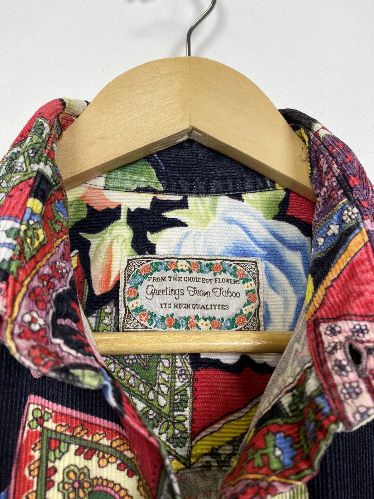 Other Vintage Y2K Flower Art Corduroy Shirt Buttons-Up Men’s Sz L Size US L / EU 52-54 / 3 - 5 Thumbnail