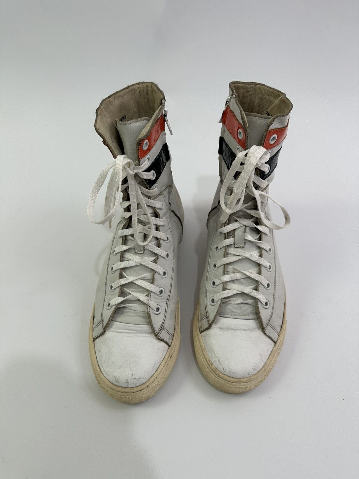 Raf Simons RAF SIMONS Ecru Extra High-Top Leather Sneakers Size 41 EU Size US 8 / EU 41 - 3 Thumbnail