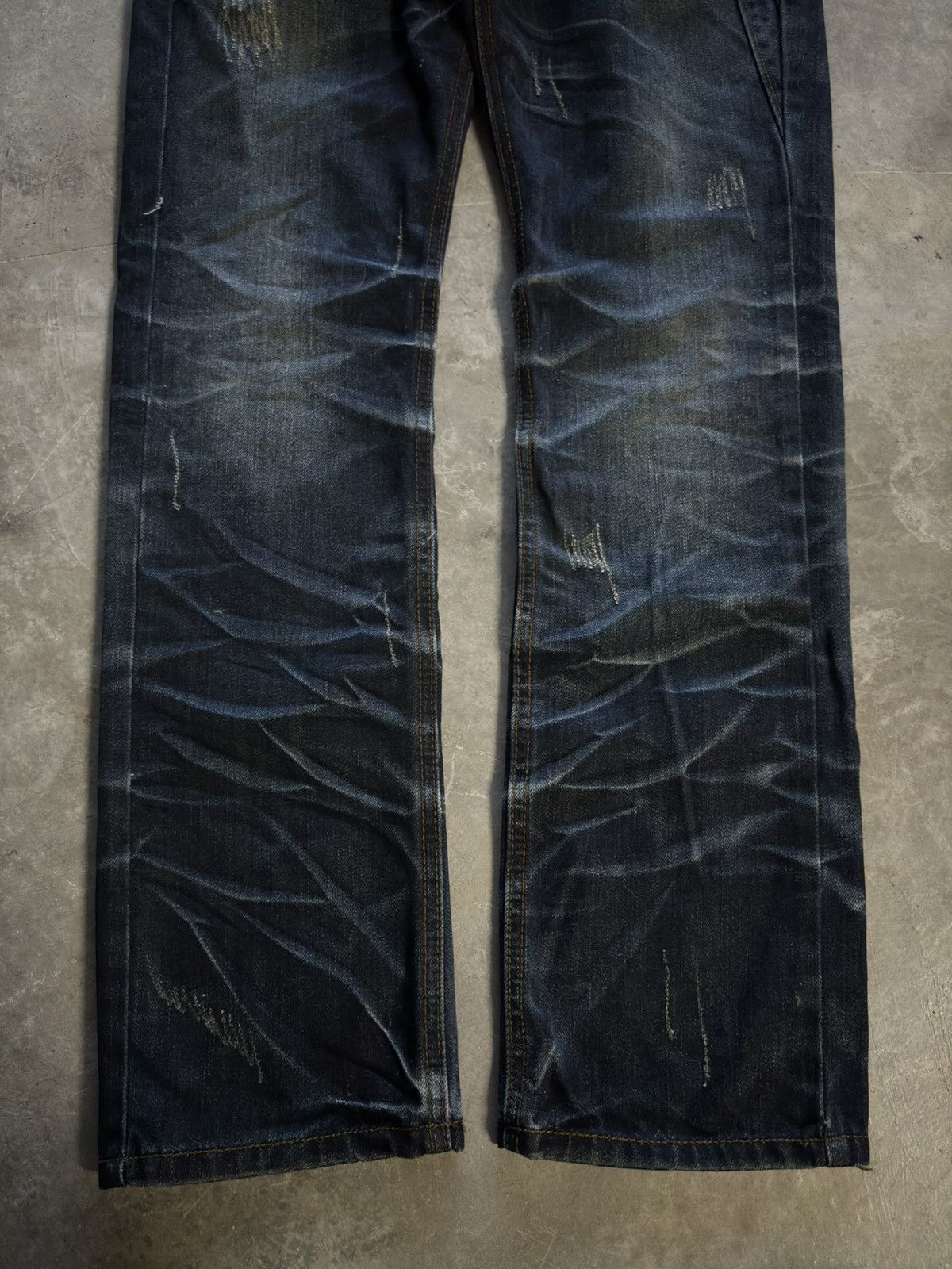 Tornado Mart BLACK REBEL distressed japanese punk whiskered washed grunge Size US 30 / EU 46 - 8 Thumbnail