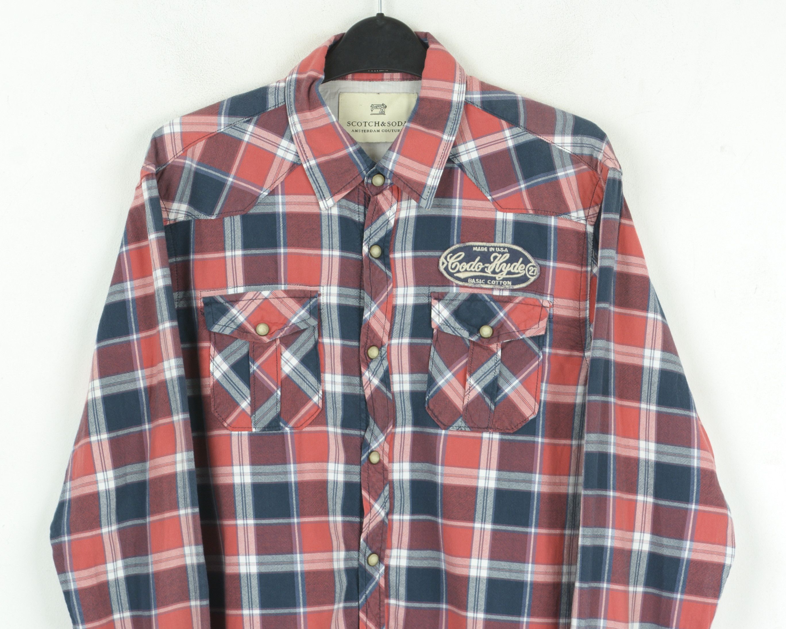Scotch & Soda M Plaid Over Shirt Long Sleeved Check Tartan Embroidery Top Size US M / EU 48-50 / 2 - 2 Thumbnail
