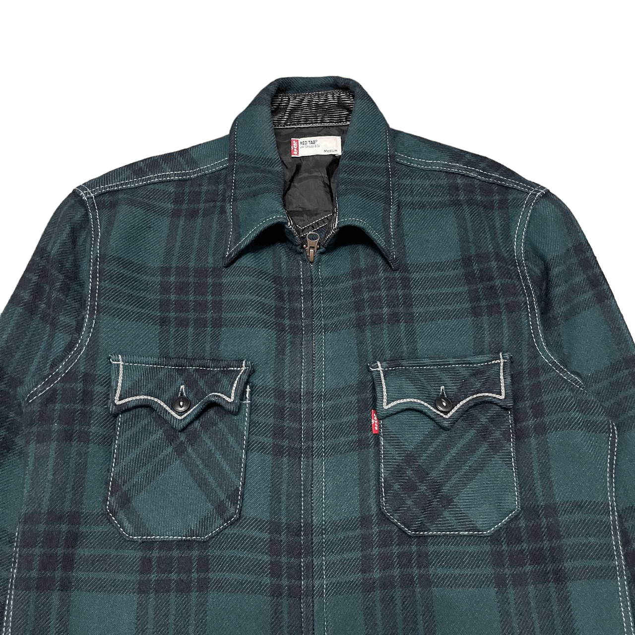 Levi's Vintage Levis Red Tab Flannel Zipper Jacket Size US M / EU 48-50 / 2 - 2 Thumbnail