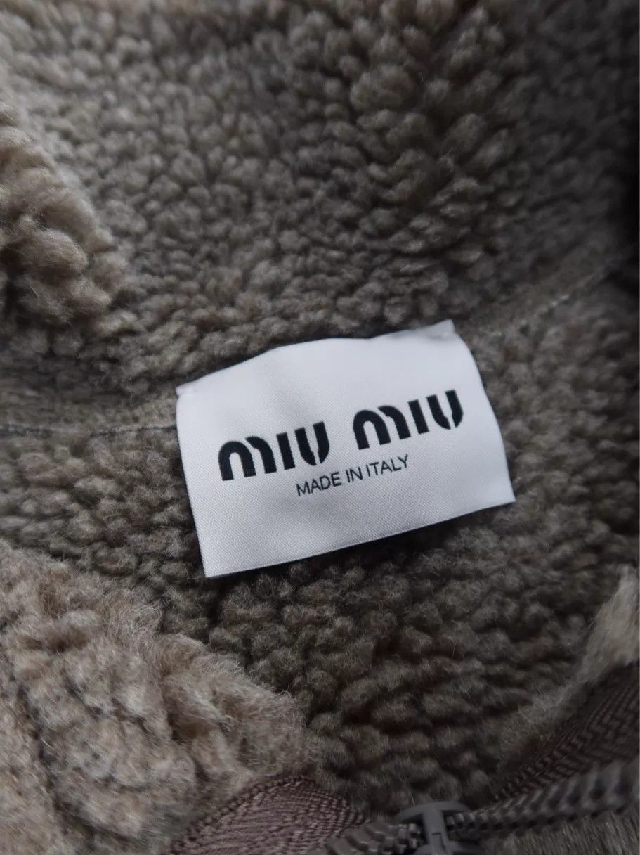 Miu Miu MIU MIU FW25 Qixi Cotton Fleece Stand Collar Zip Jacket 38 Size XS / US 0-2 / IT 36-38 - 4 Thumbnail