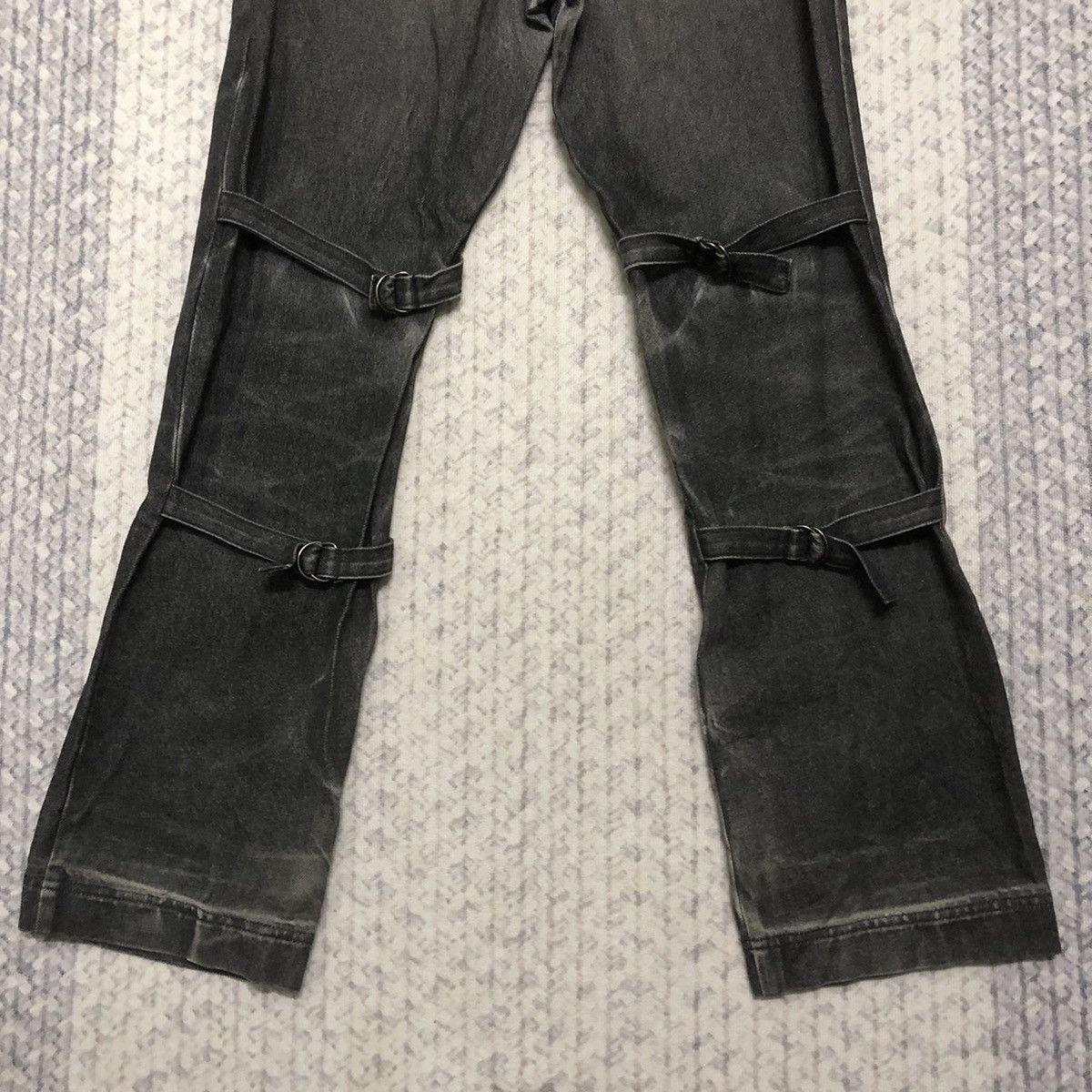 Rare Distressed Japanese Brand Punk Bondage Flare Jeans