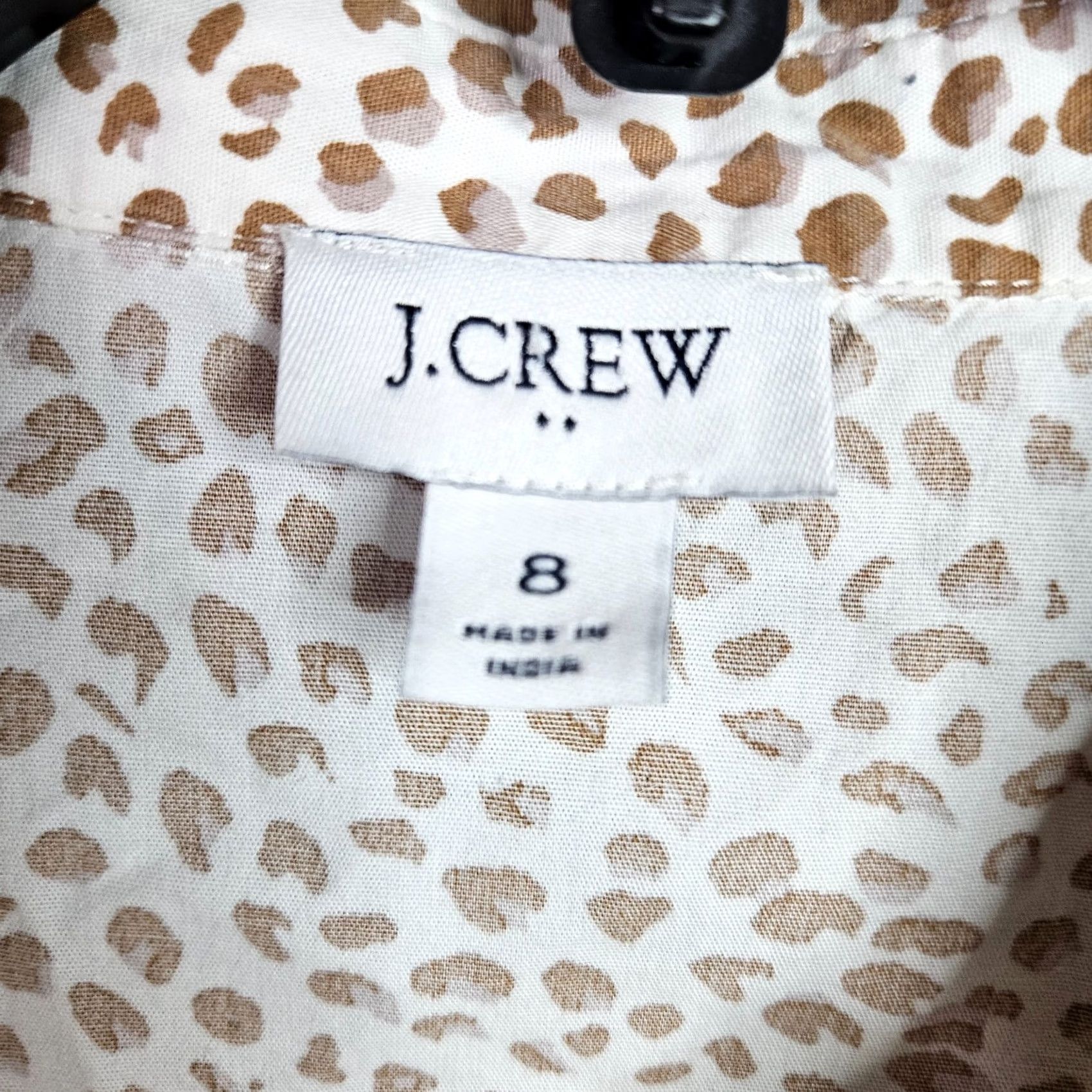J.Crew J.CREW Women's Button Up Short Sleeve Collared Mini Dress Animal Print Size 8 Size 30" / US 8 / IT 44 - 4 Thumbnail