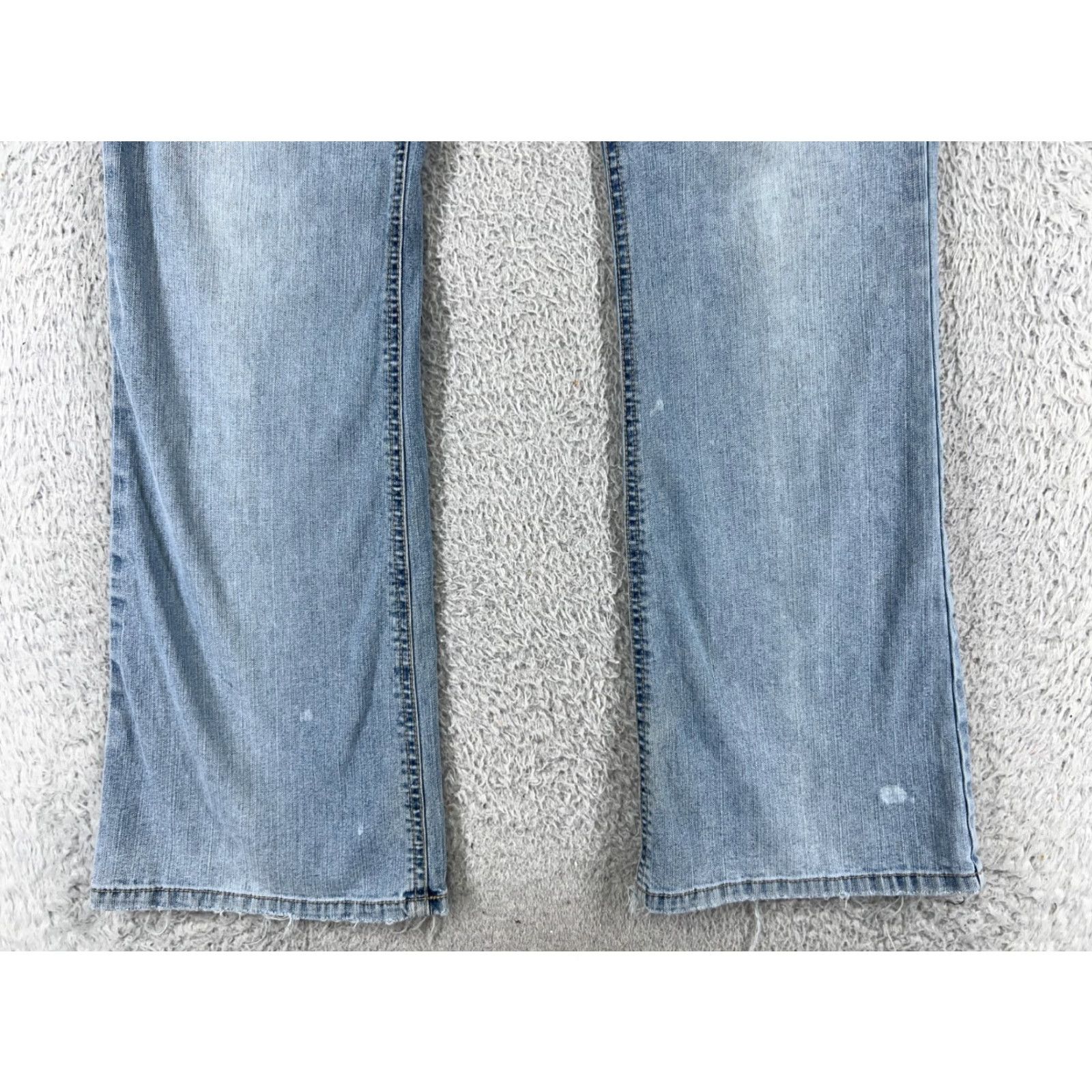 Denime SO Jeans Women 7 Blue Denim Bootcut Low Rise Light Wash Ramie Embroidered Size 28" / US 6 / IT 42 - 4 Thumbnail