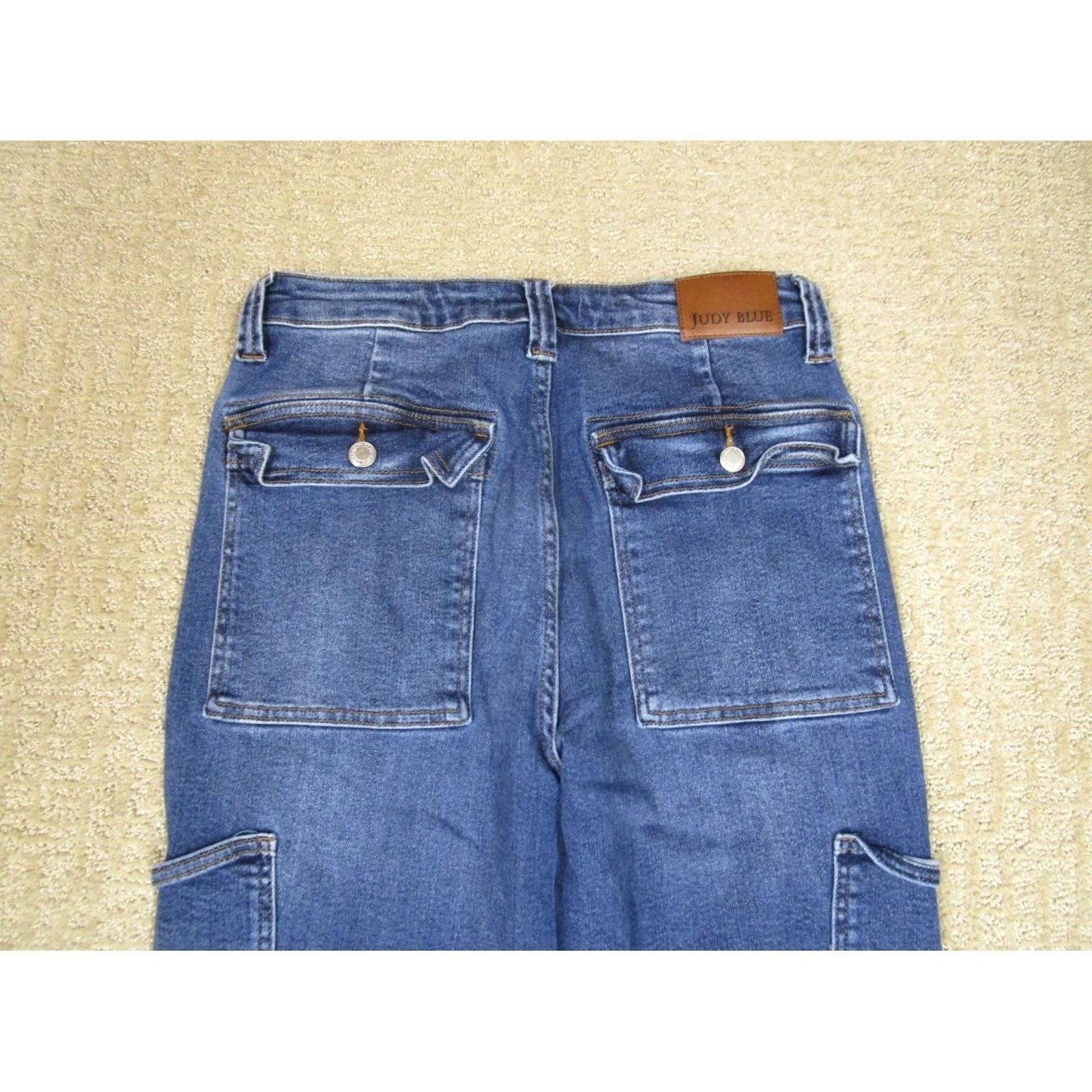 Vintage Judy Blue Jeans Women 30 Blue High Rise Cargo Baggy Skater Pants Dark Wash Denim Size 30" / US 8 / IT 44 - 4 Thumbnail