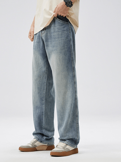 Japanese Brand American high street washed trendy light blue jeans Size US 32 / EU 48 - 2 Thumbnail