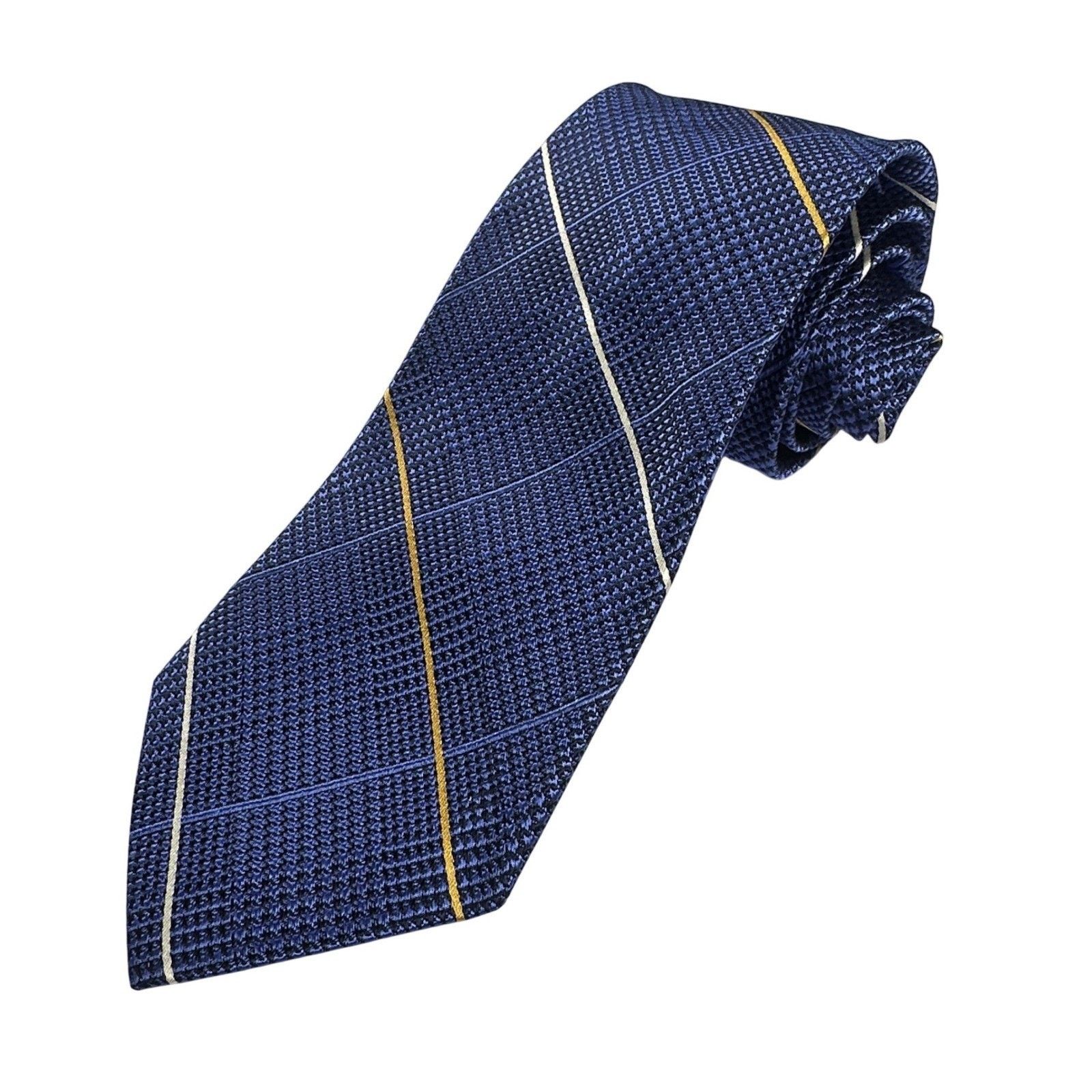 Paul Frederick Paul Frederick Silk Blend Navy Blue Plaid Dress Tie NWT Size ONE SIZE - 2 Thumbnail
