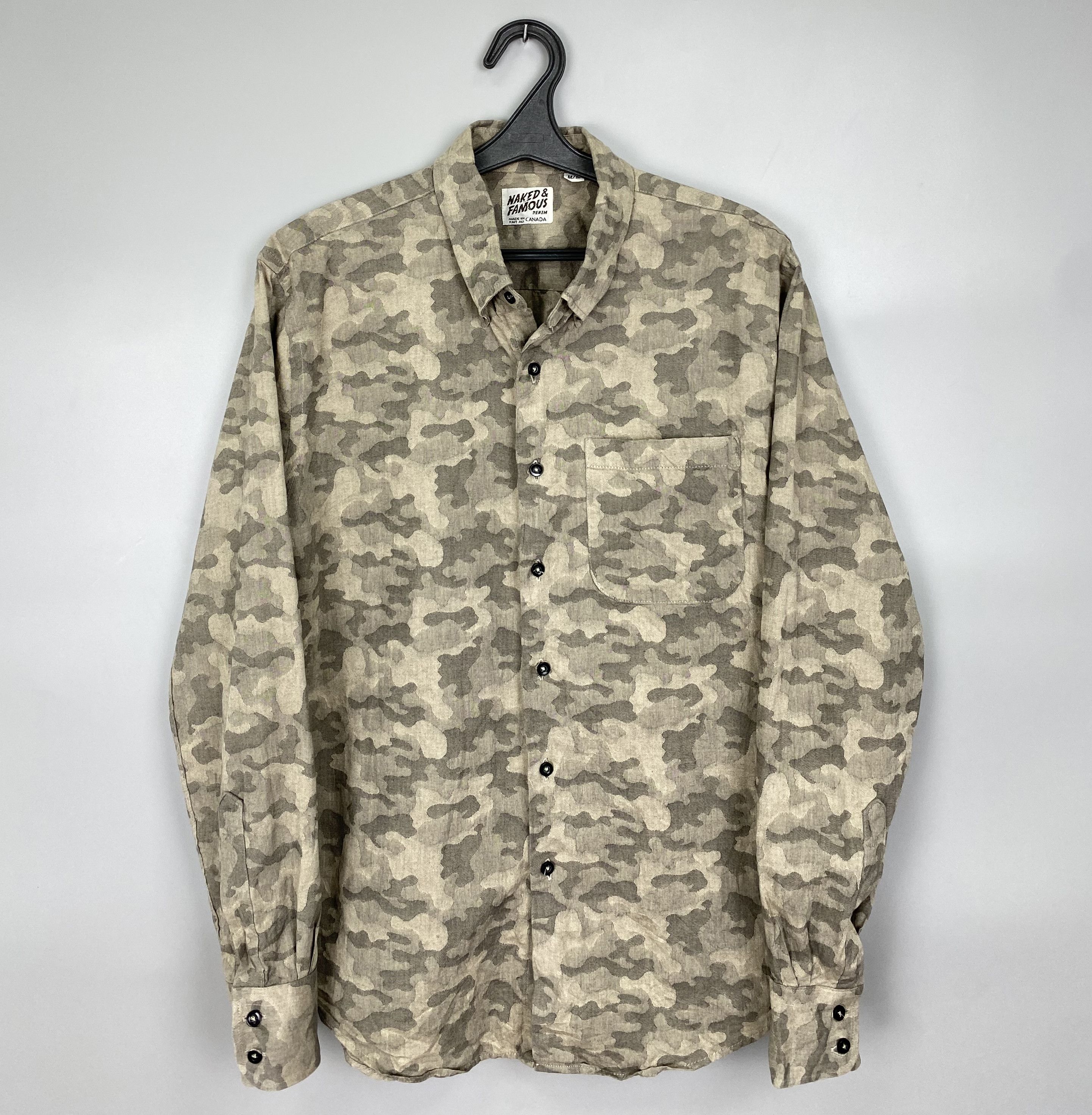 Naked & Famous Naked Famous Camo Button Up Overshirt Made in Canada Size US M / EU 48-50 / 2 - 1 Thumbnail
