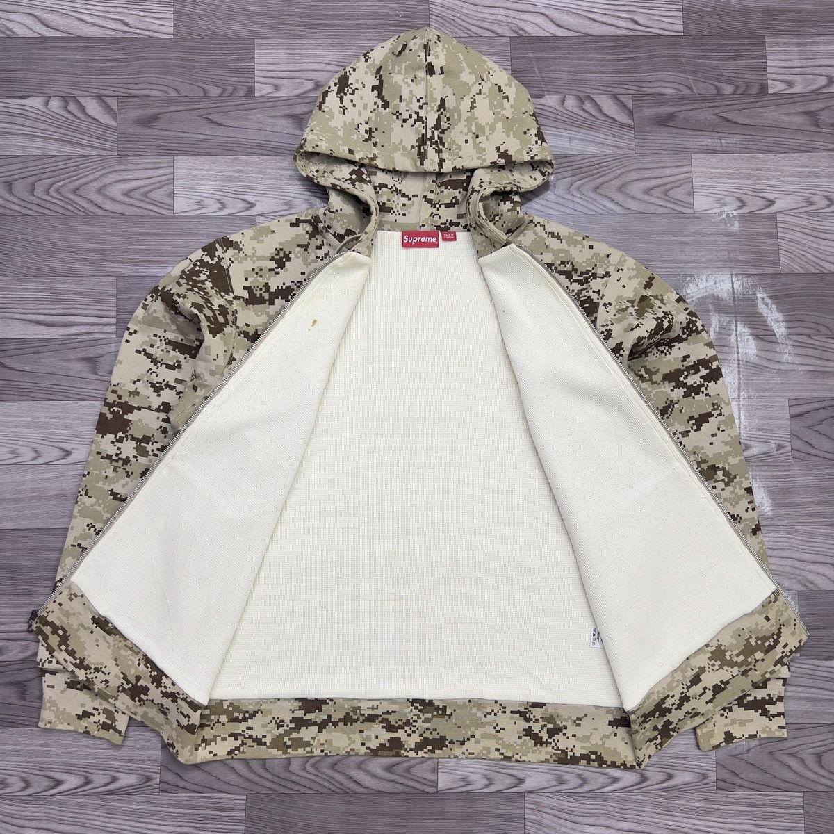 Supreme Supreme Arc Logo Thermal Zip Up Hooded Sweatshirt Size US L / EU 52-54 / 3 - 4 Thumbnail