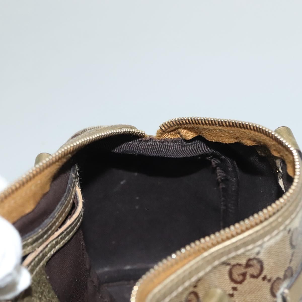 Gucci GUCCI GG Crystal Hand Bag Coated Canvas Brown Gold Size ONE SIZE - 19 Thumbnail