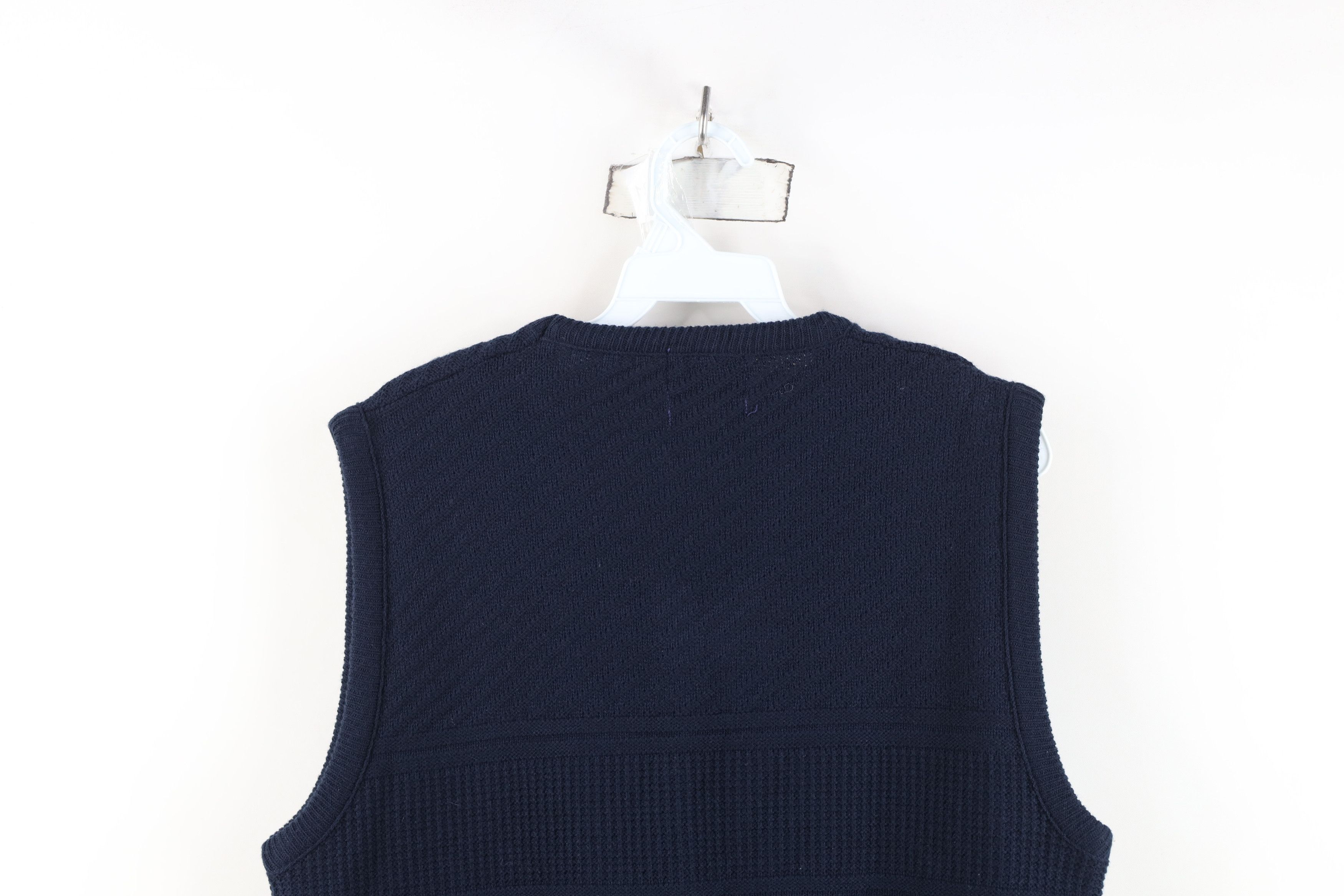Vintage Vintage 70s Streetwear Ribbed Knit Sweater Vest Blue USA Size US L / EU 52-54 / 3 - 8 Thumbnail