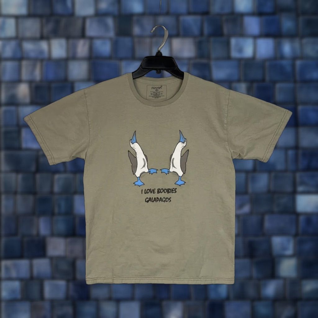 Nomad Nomada I Love Boobies Galapagos Green XL Mens T-Shirt Graphic Funny Birds Crew Neck Size US XL / EU 56 / 4 - 1 Thumbnail