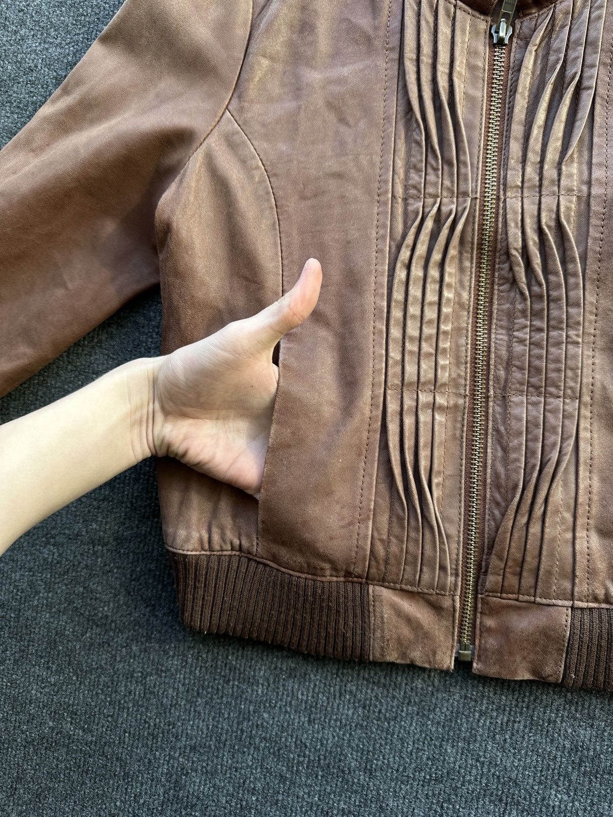 Leather 🚨 LEATHER WOMEN OPIUM LUXURY JACKET ZIP AVANT GARDE POCKET Size M / US 6-8 / IT 42-44 - 6 Thumbnail