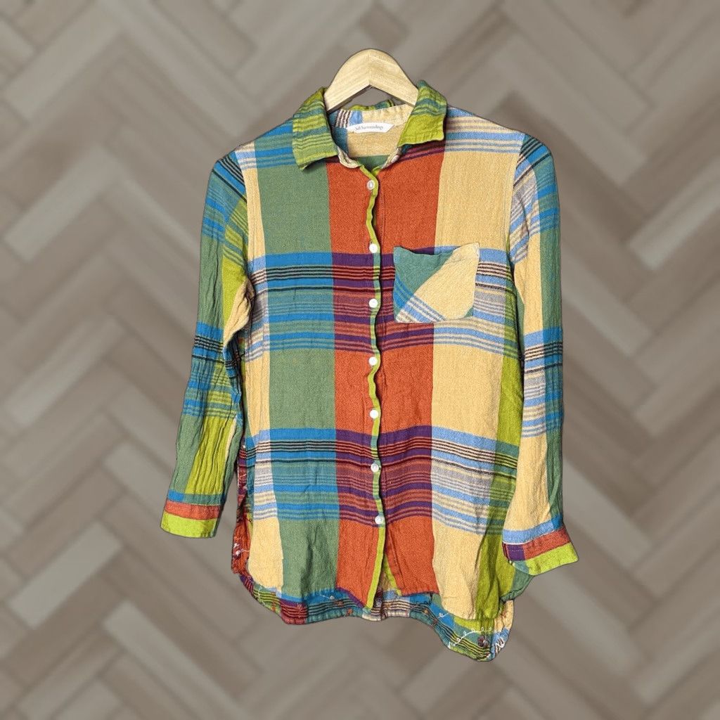 Soft Surroundings Soft Surroundings Womens Plaid Long Sleeve Button-Up Multicolor M Shirt Size M / US 6-8 / IT 42-44 - 1 Thumbnail