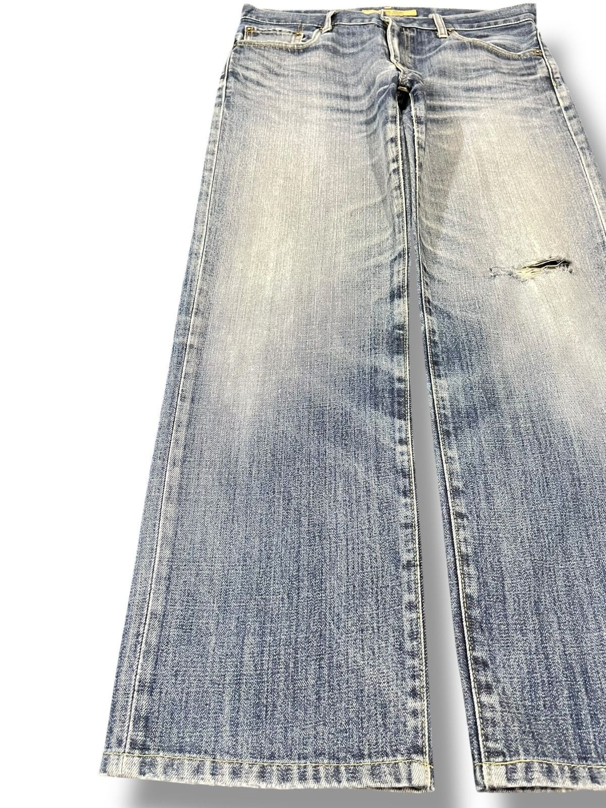 Uniqlo Vintage Uniqlo S-002 Faded Baggy Distressed Denim Size US 33 - 3 Thumbnail