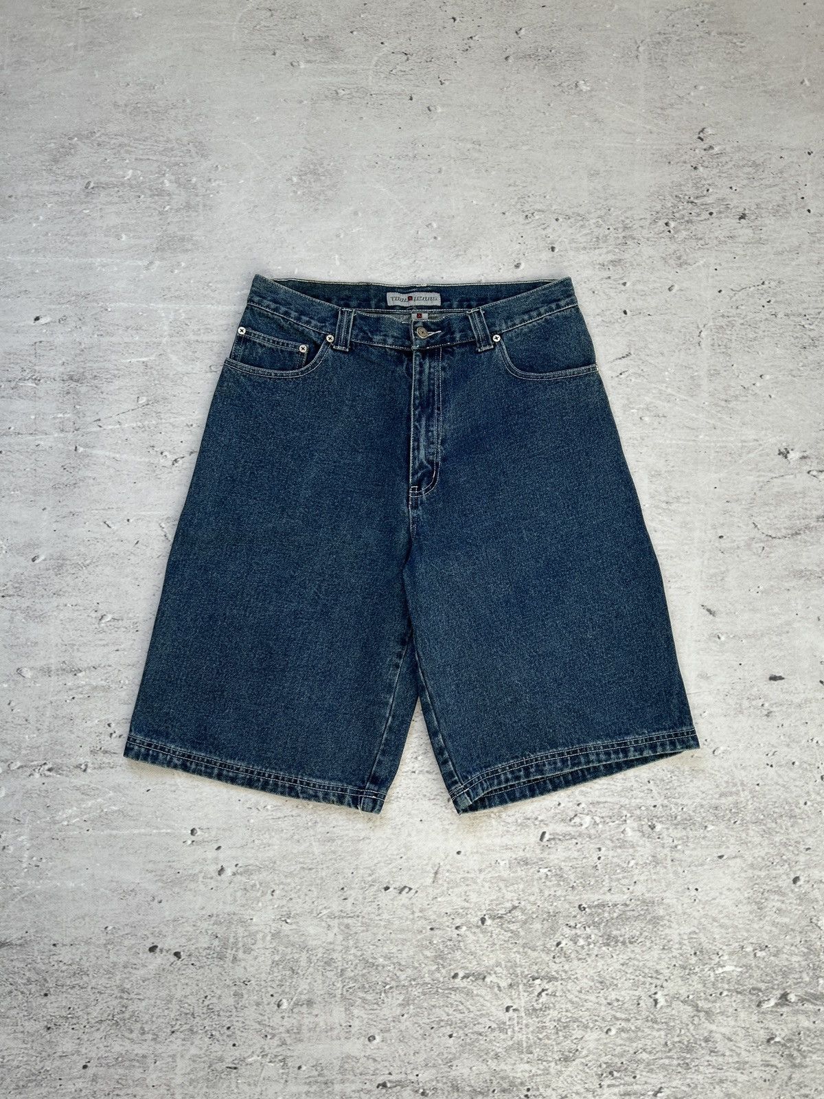 Pre-owned Jnco X Southpole Vintage Y2k Baggy Distressed Denim Carpenter Jorts 90-00s In Blue