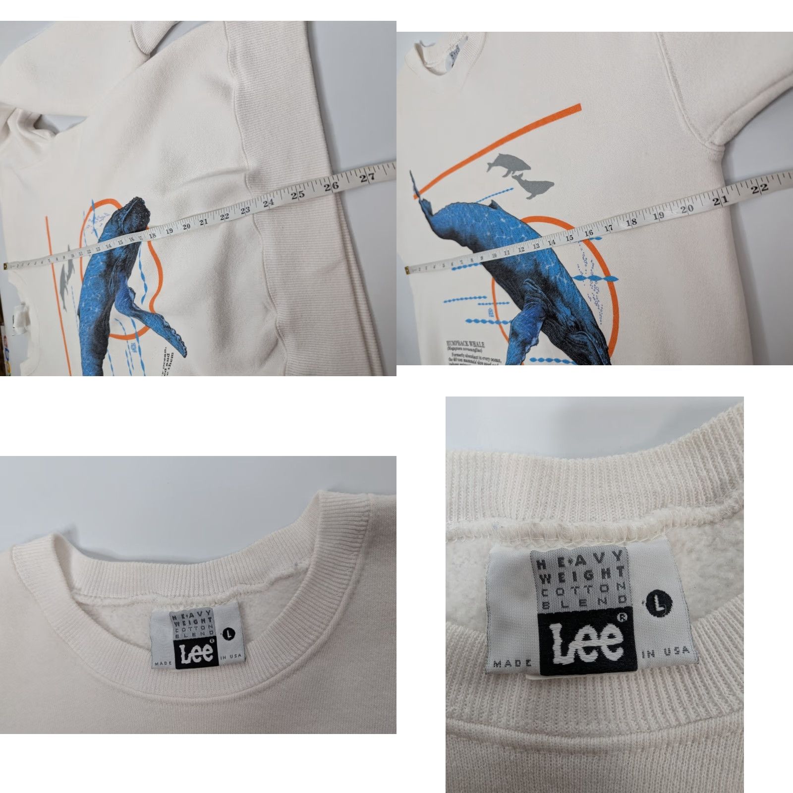 Lee VINTAGE Lee Sweatshirt Humpback Whale Mammal Graphic Crewneck Size Large USA Men Woolly? Size US L / EU 52-54 / 3 - 8 Thumbnail