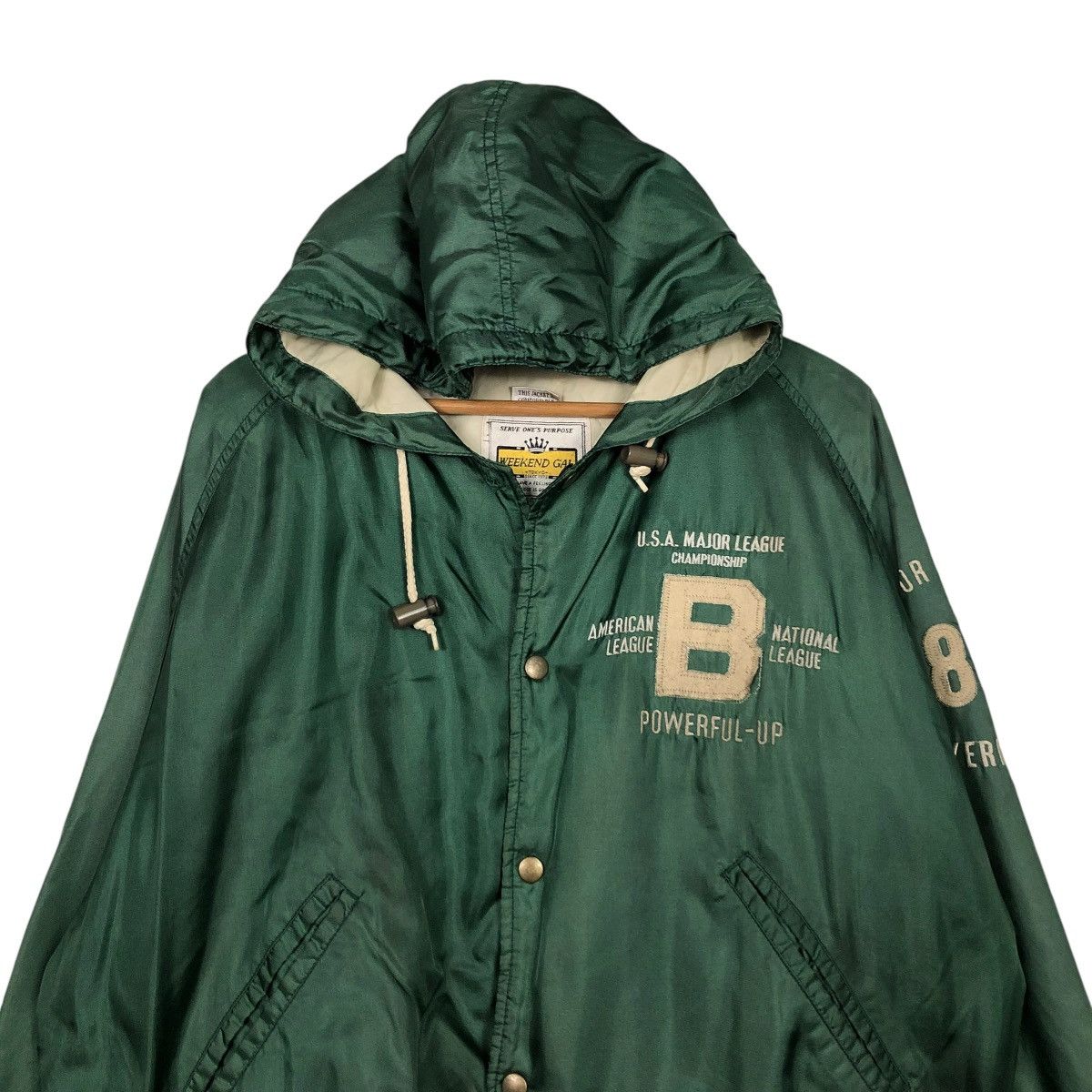 Japanese Brand 🔥SPORTSWEAR BOMBER JACKET MAJOR LEAGUE SPELL OUT BACK HIT Size US M / EU 48-50 / 2 - 5 Thumbnail