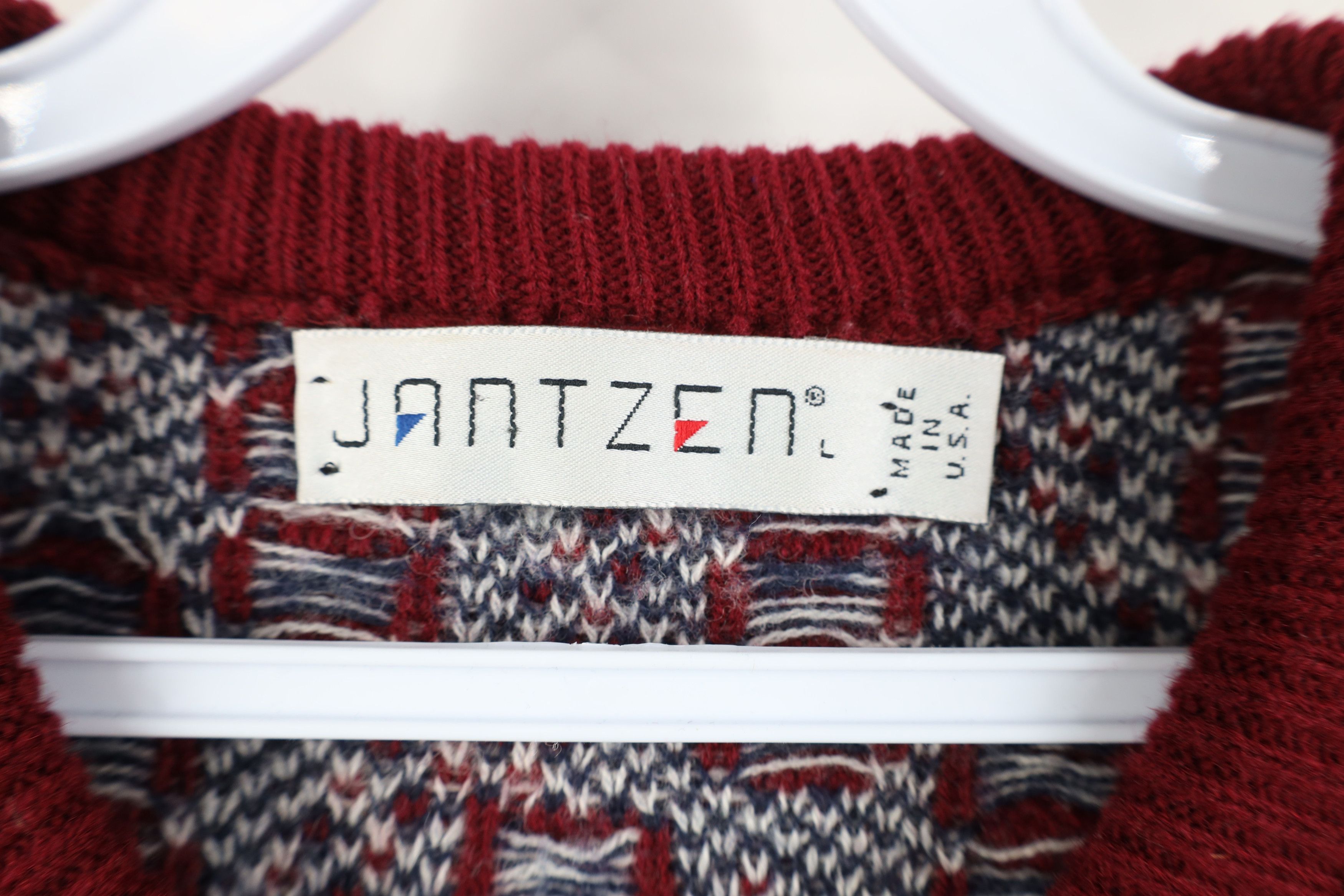 Vintage Vintage 90s Streetwear Herringbone Knit Crewneck Sweater USA Size US L / EU 52-54 / 3 - 4 Thumbnail