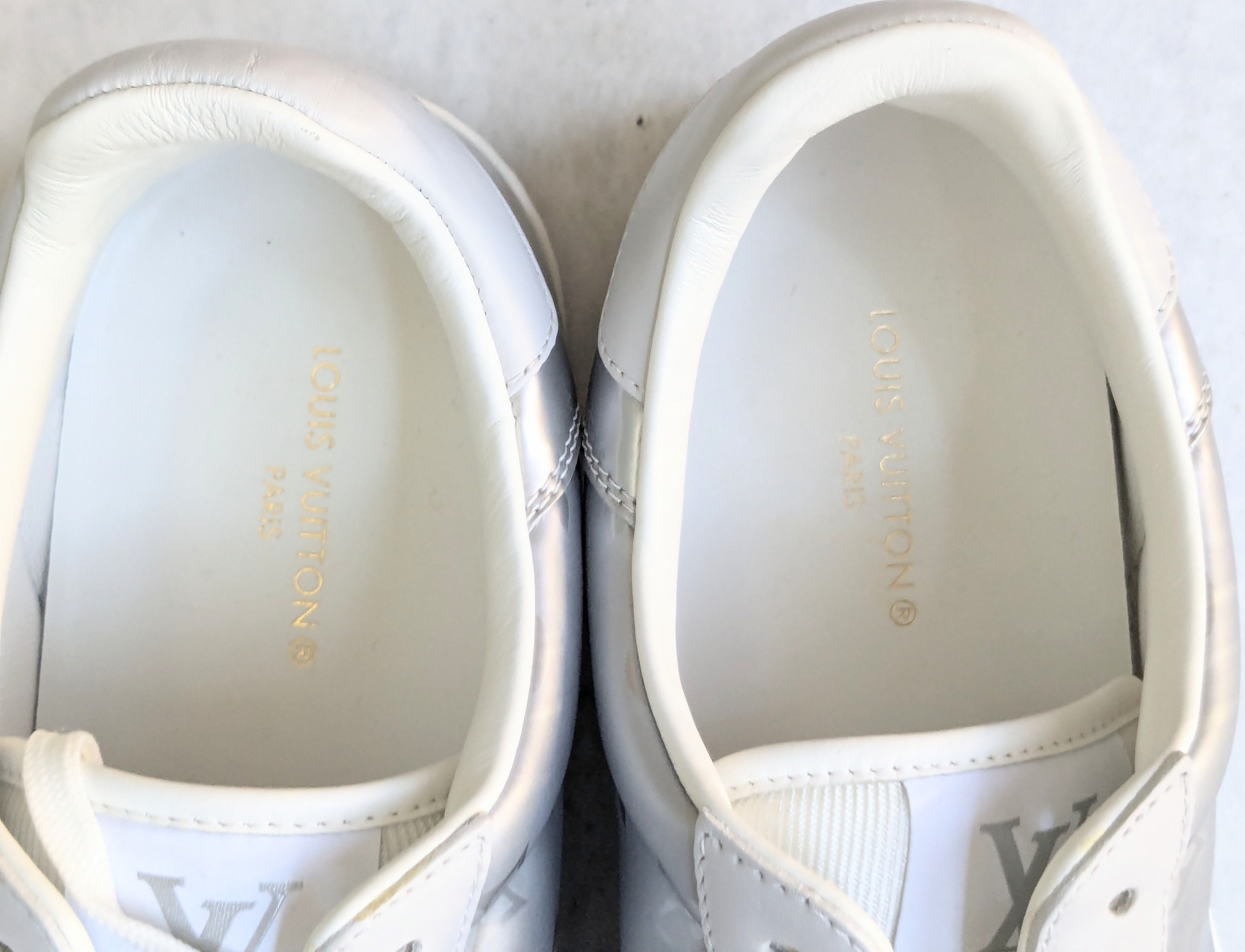 Louis Vuitton Louis Vuitton Monogram Sneakers Silver 10.5 Leather Size US 10.5 / EU 43-44 - 7 Thumbnail