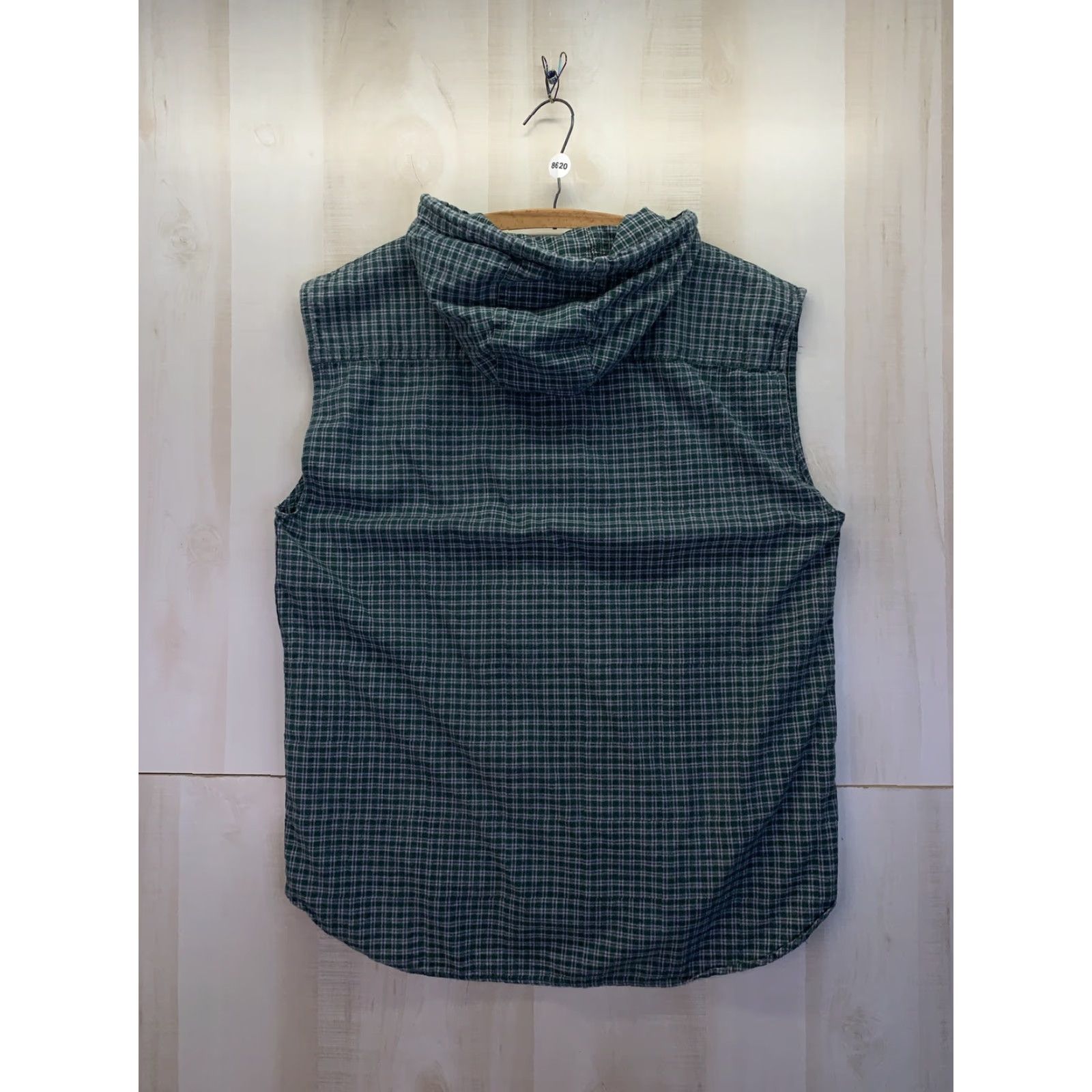 Northern Reflections VINTAGE Northern Reflections Shirt Plaid Green Sleeveless Hooded Womens Large L Shirt Size L / US 10 / IT 46 - 4 Thumbnail