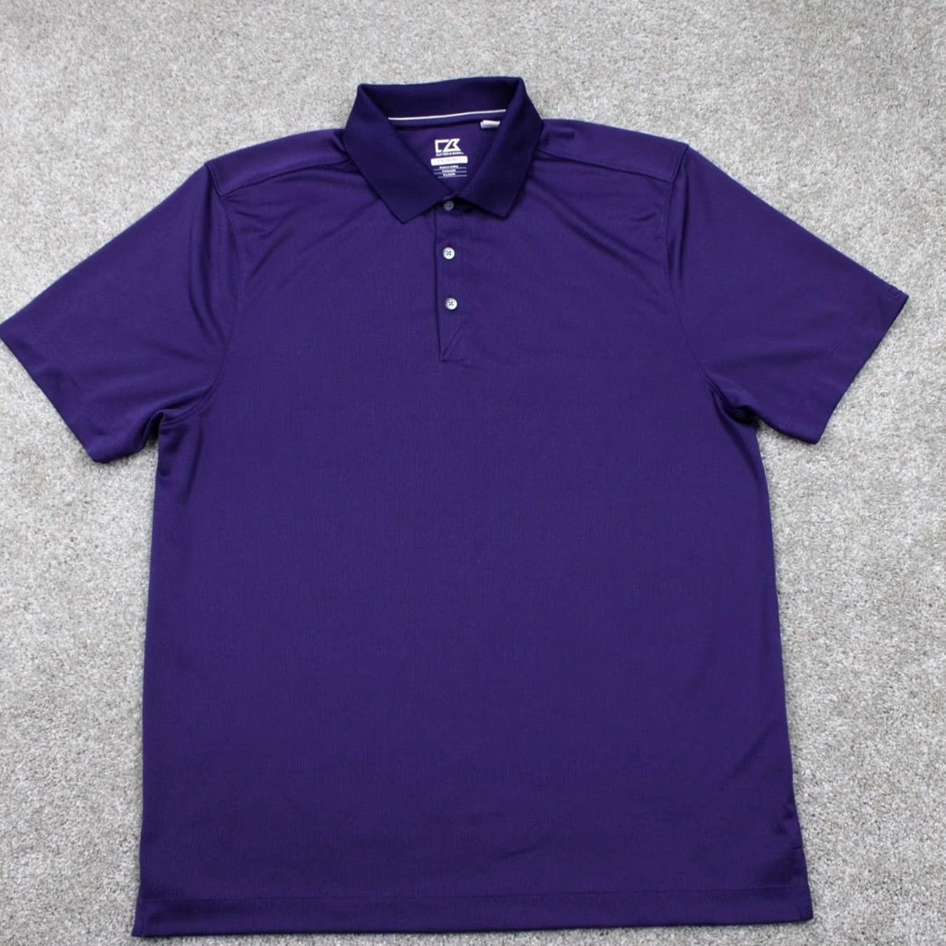 Cutter & Buck Cutter & Buck Polo Shirt Mens Large CB DryTec Purple Short Sleeve Polyester Blend Shirt Size US L / EU 52-54 / 3 - 2 Thumbnail