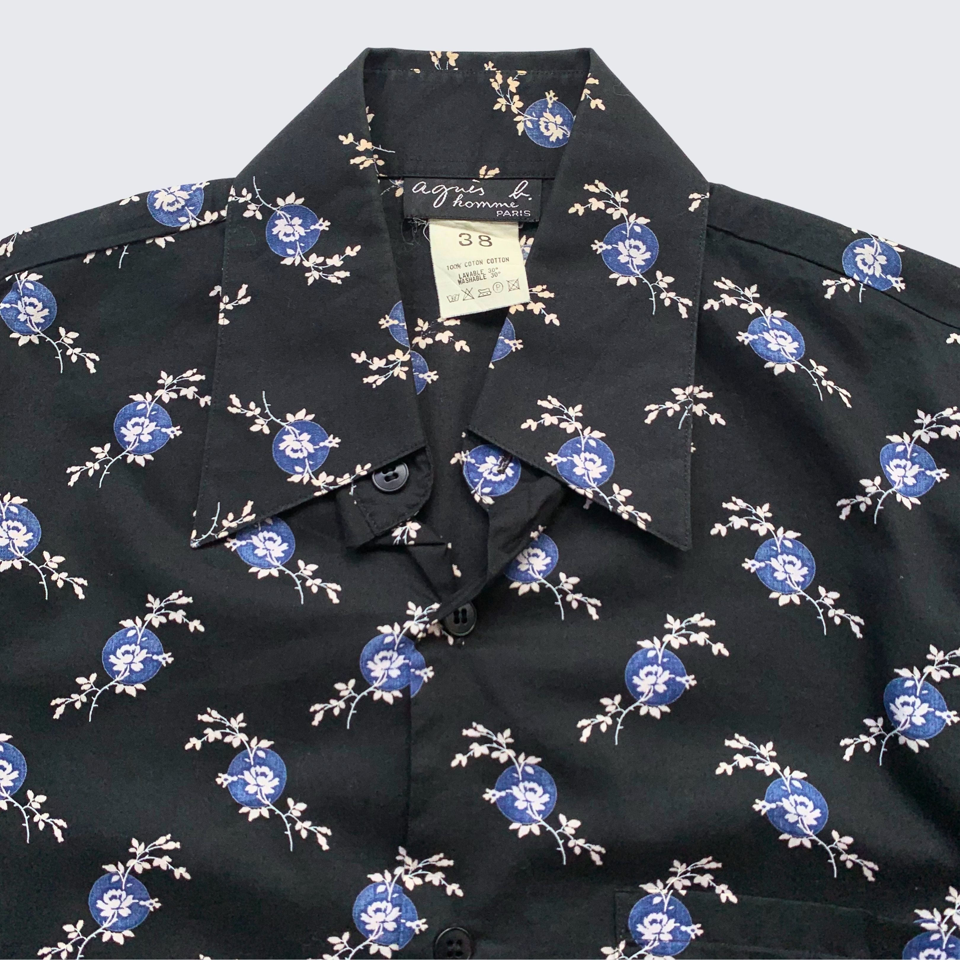 agnes b. Vintage Agnes B Homme Paris Made In Japan Floral Shirt Size US M / EU 48-50 / 2 - 2 Thumbnail