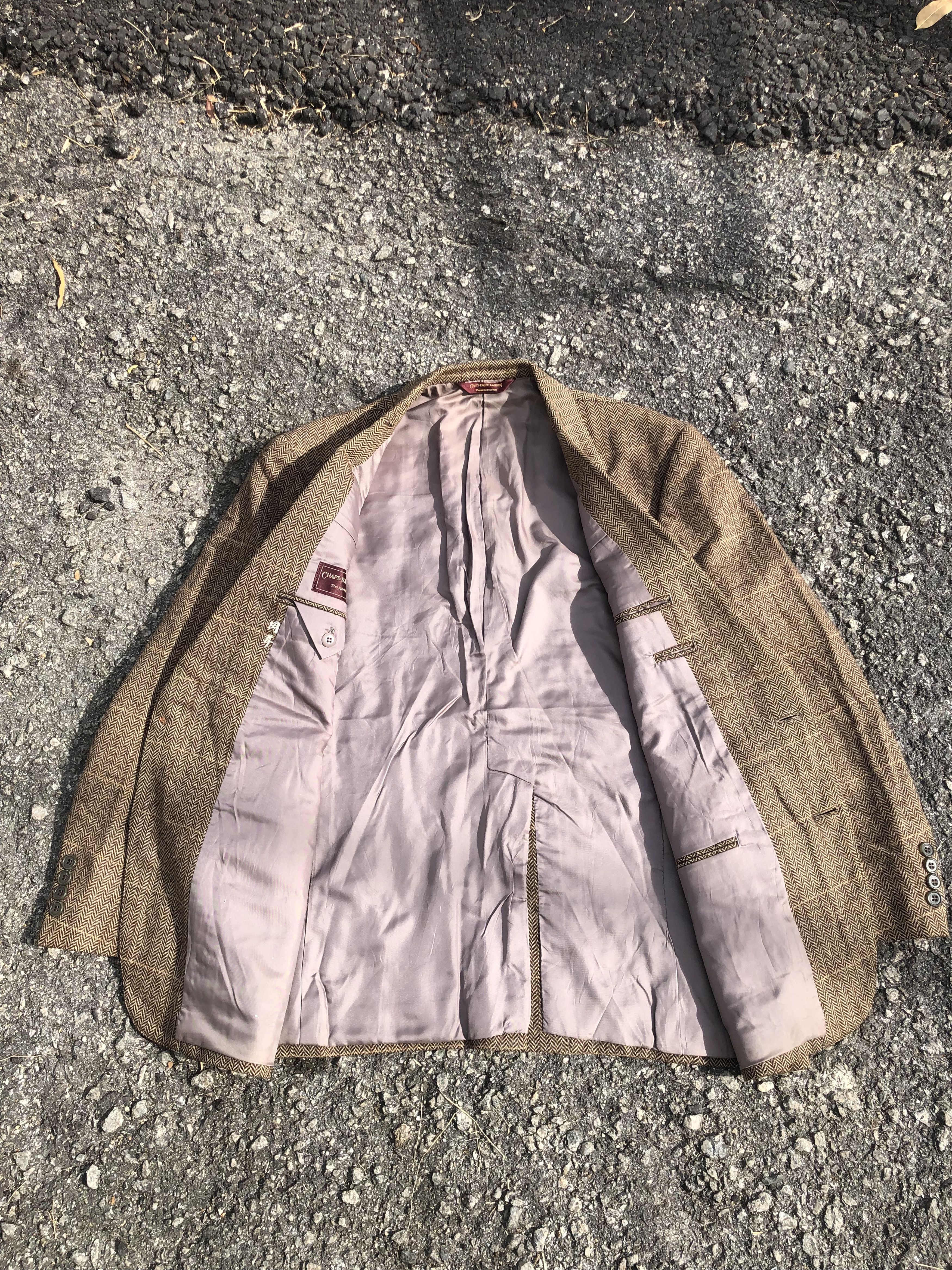 Polo Ralph Lauren Vintage 90s Ralph Lauren Tailored Jacket Herringbone Size 42L - 3 Thumbnail
