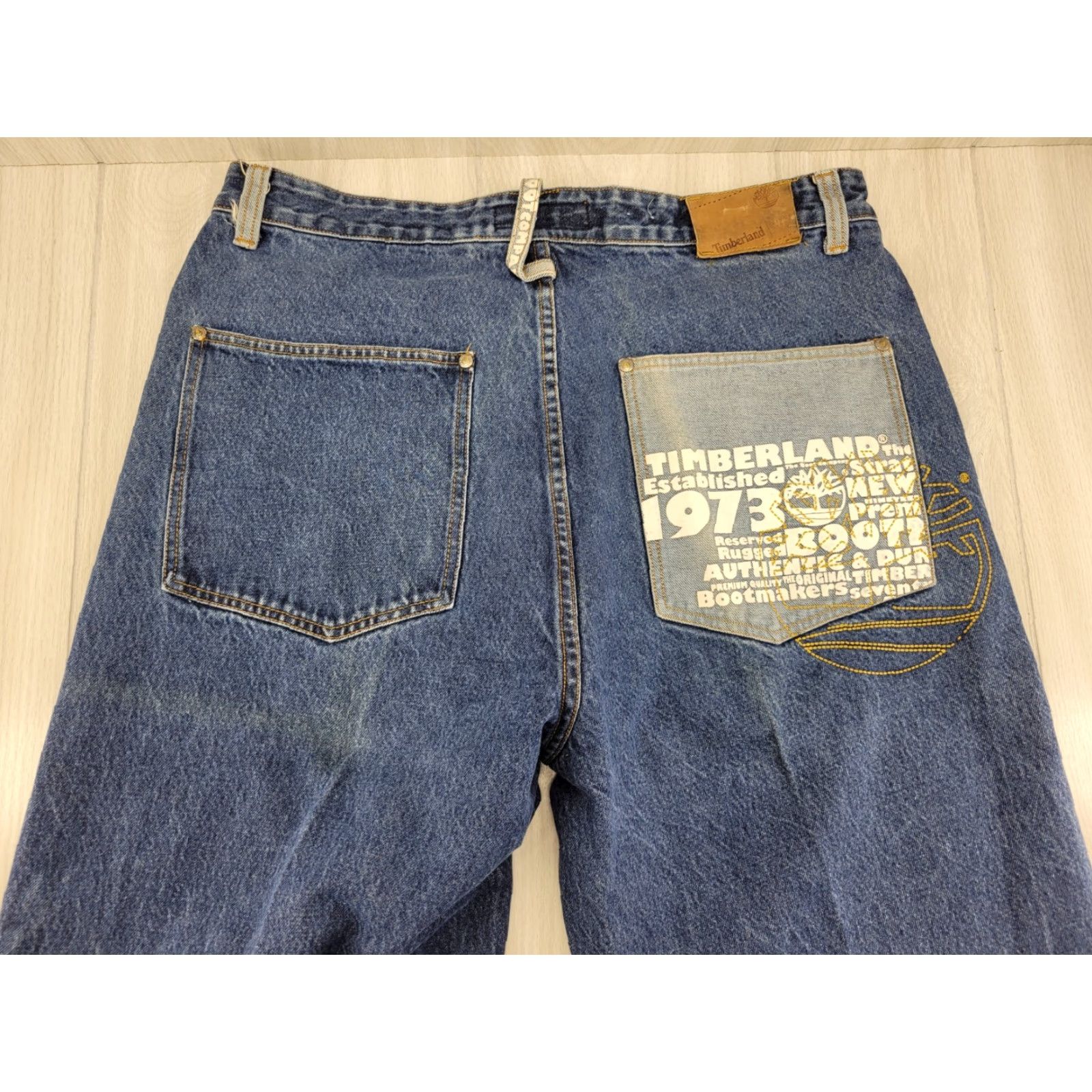 Timberland VINTAGE Timberland Jeans Baggy 90s Mens Regular Blue Denim 38x32 Belt Loops Pockets Logo Patch Distressed? Not Distressed Size US 38 / EU 54 - 7 Thumbnail