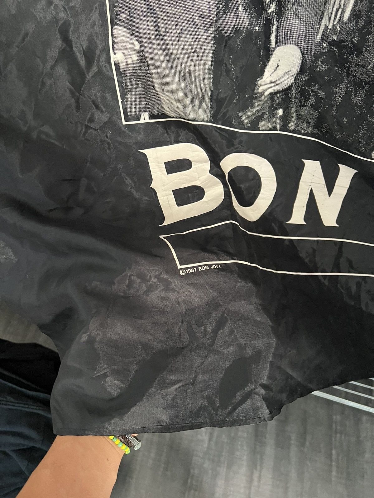 Bon Jovi 1987 Bon Jovi 80s Band Photo Flag / Banner 47 x 45 Inches Size ONE SIZE - 3 Thumbnail