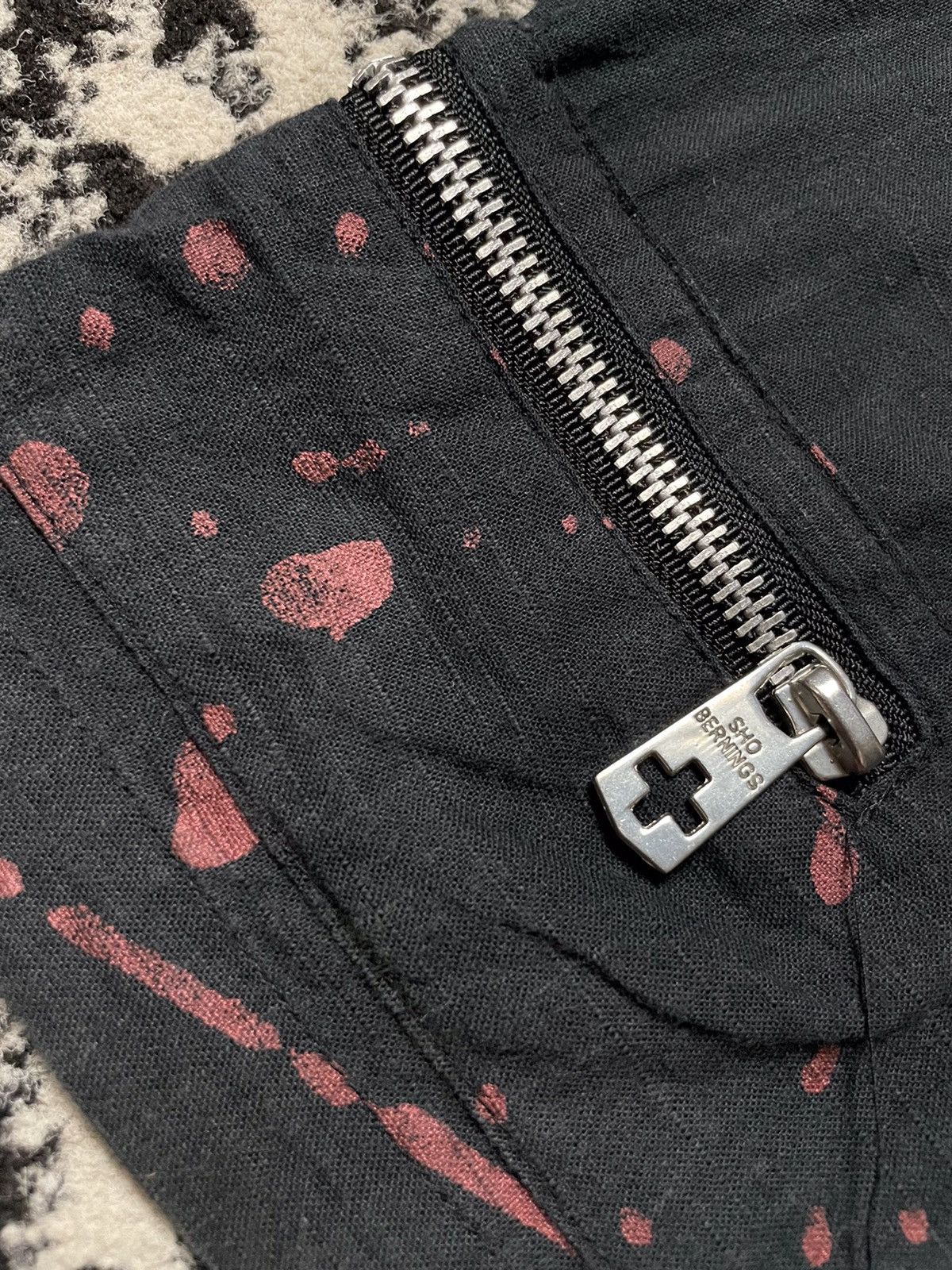 Japanese Brand × Vintage Vintage y2k bernings sho skull poem gothic punk button up Size US L / EU 52-54 / 3 - 7 Thumbnail