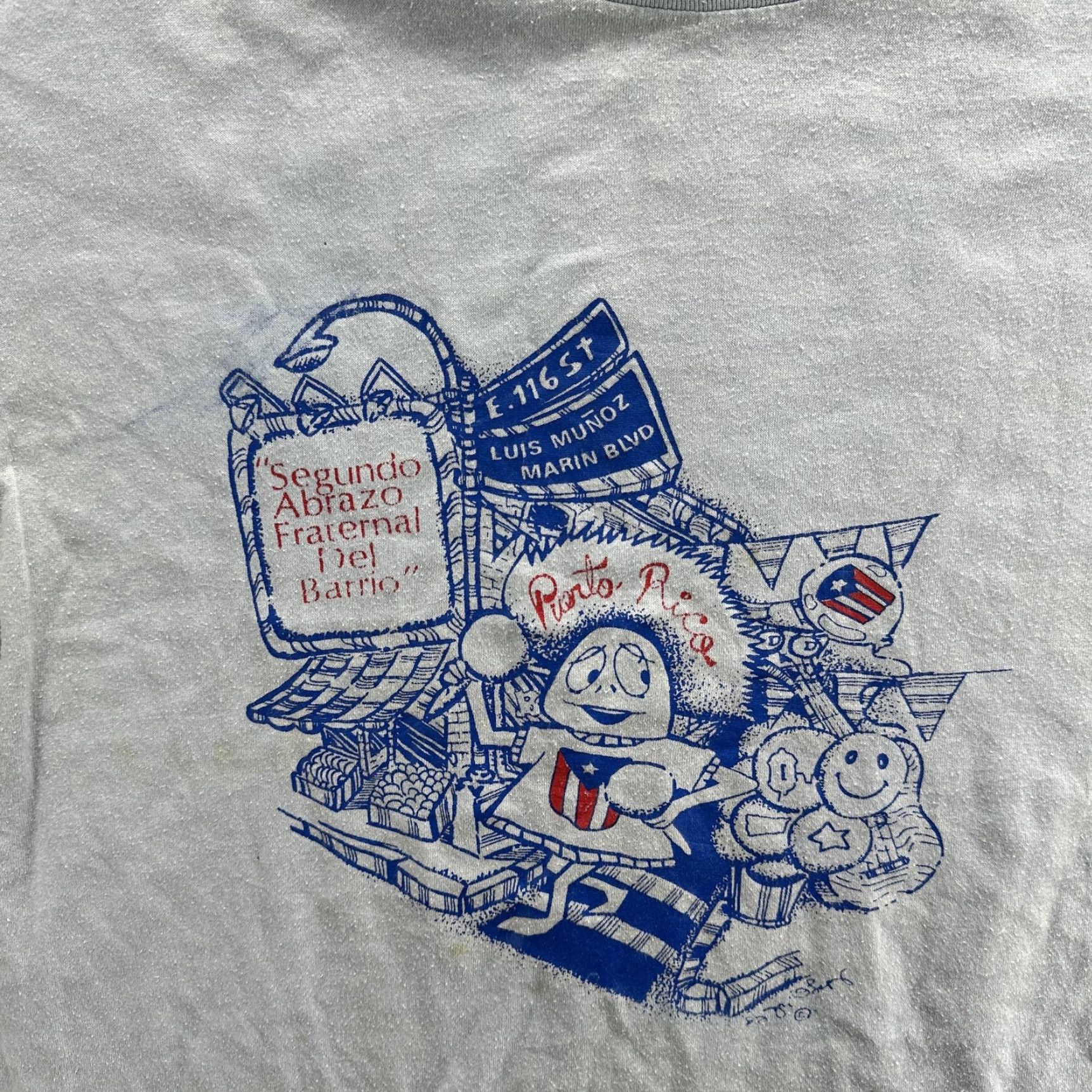 Vintage Vintage Puerto Rico Volunteer Graphic Shirt Mens Large Gray El Barrio 116 St 70s Size US L / EU 52-54 / 3 - 3 Thumbnail