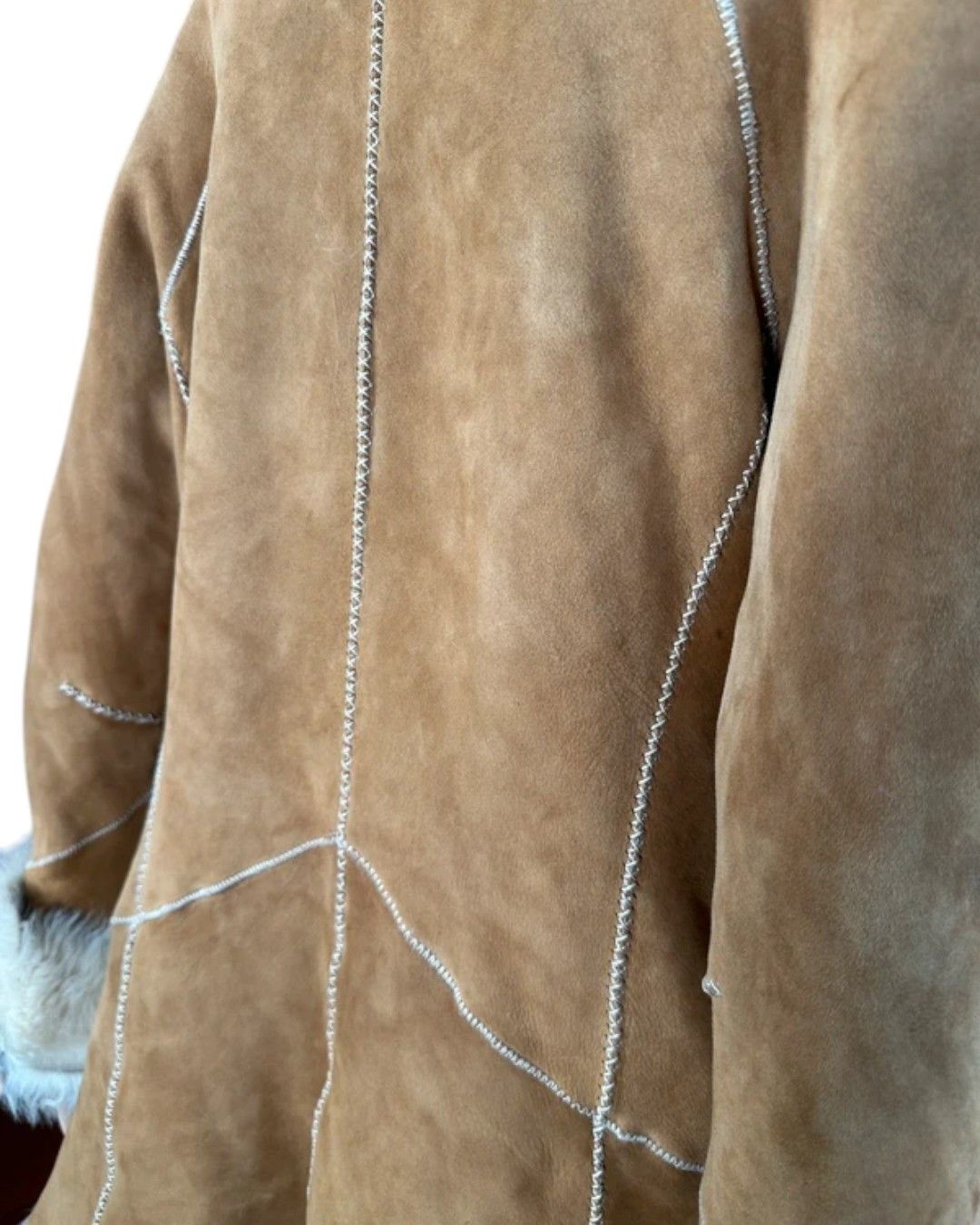 Roberto Cavalli F/W 2001 SHEEP FUR SHEARLING RAW STITCHED COAT Size M / US 6-8 / IT 42-44 - 3 Thumbnail