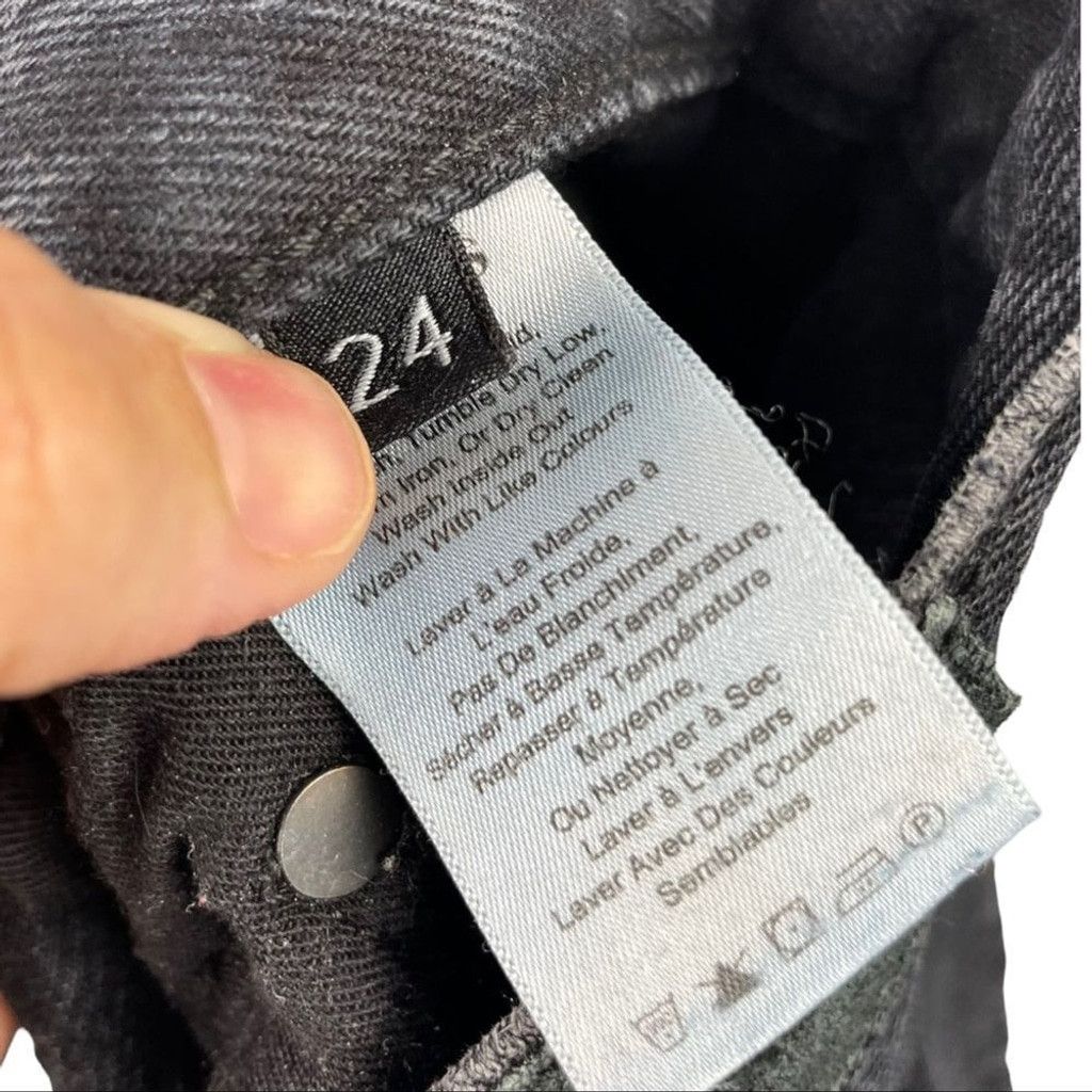 Aritzia ARITZIA The Castings Black Slim Fit Denim w/ Raw Hem US 24 Size 24" / US 00 / IT 34 - 7 Thumbnail