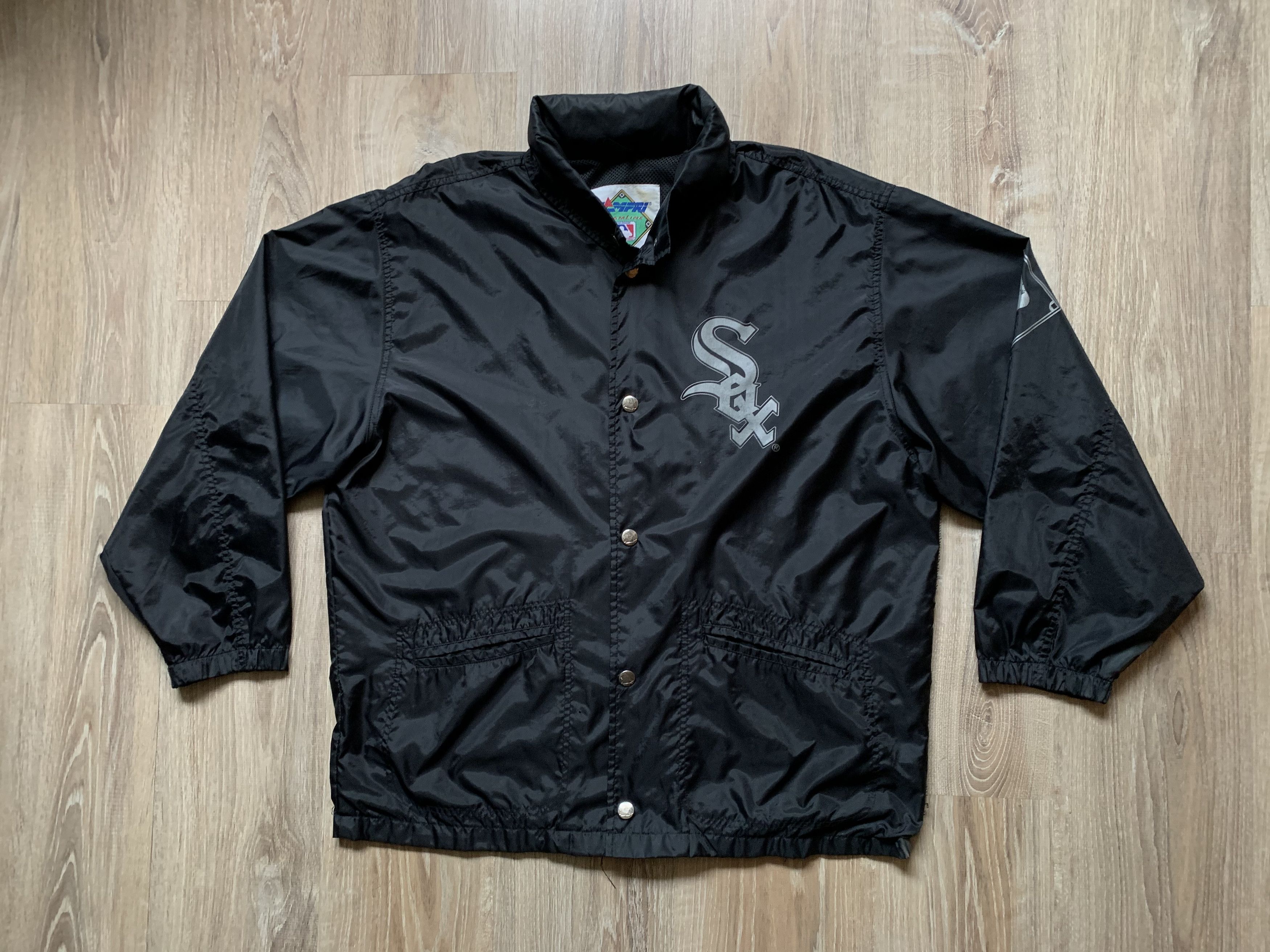 image of Vintage Campri Teamline Chicago White Sox Jacket in Black, Men's (Size Small)