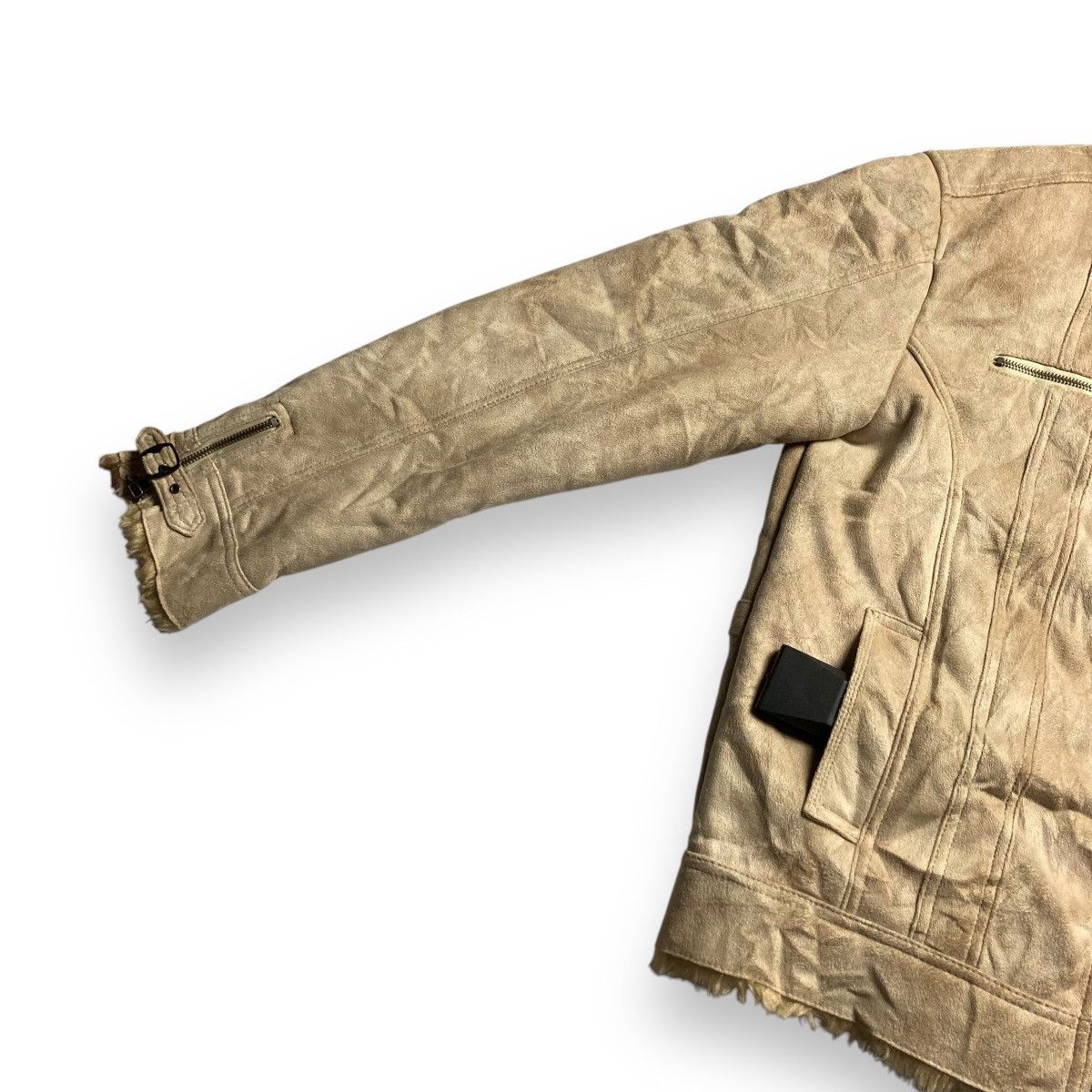 Le Grande Bleu (L.G.B.) 🇯🇵 MALE & CO SUEDE LEATHER LINED FAUX FUR JACKET Size US XL / EU 56 / 4 - 8 Thumbnail