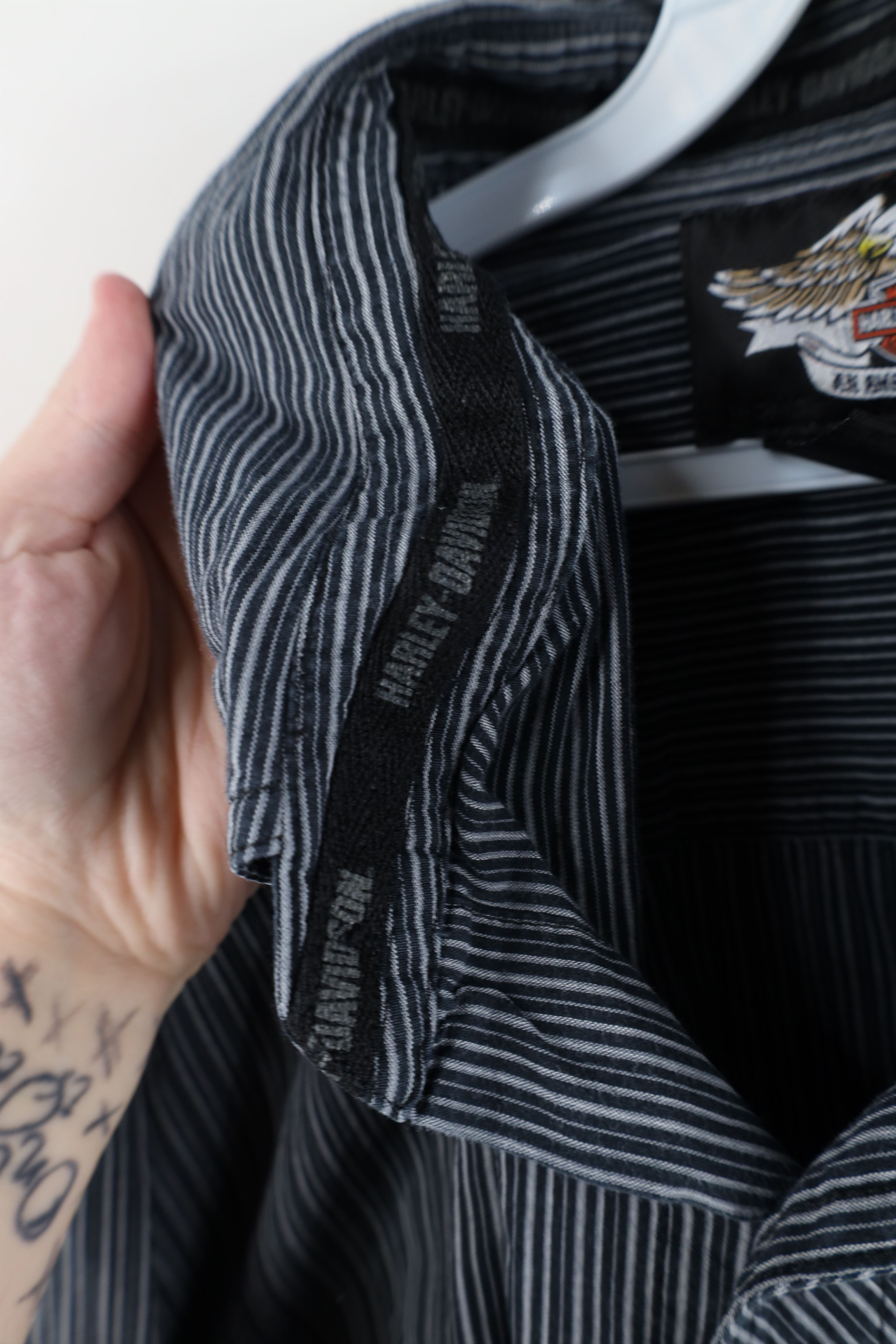 Harley Davidson Vintage Harley Davidson Striped Collared Button Down Shirt Size US XXL / EU 58 / 5 - 8 Thumbnail