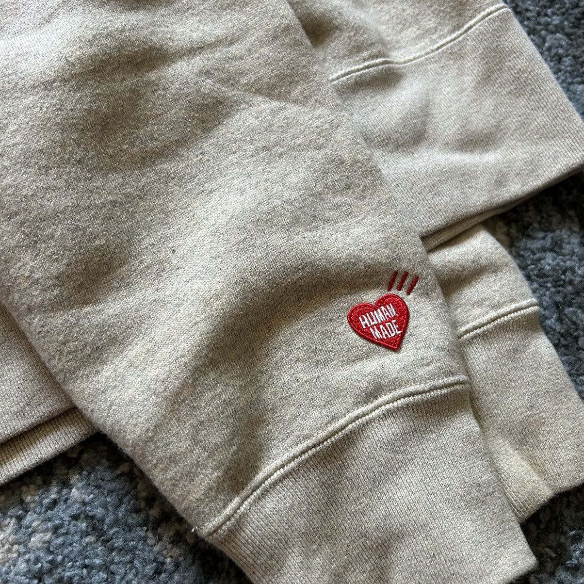 Human Made × Nigo × Vintage 2018 HM GOLD ZiP UP HOODiE SWEATSHiRT OATMEAL HEATHER GREY Size US L / EU 52-54 / 3 - 14 Thumbnail