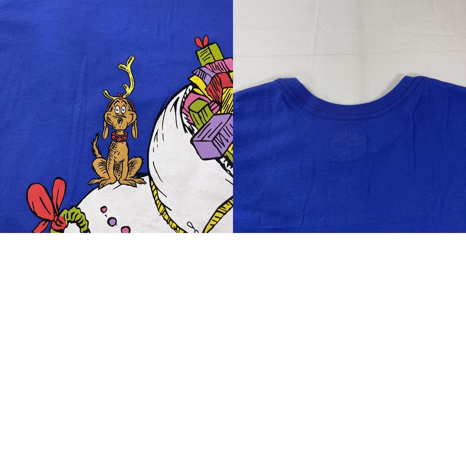 Vintage Dr Seuss THE GRINCH T-Shirt L Unisex Adults Blue Short Sleeve Christmas 2022 MAX & THE GRINCH Graphic Double-Sided Size US L / EU 52-54 / 3 - 9 Thumbnail