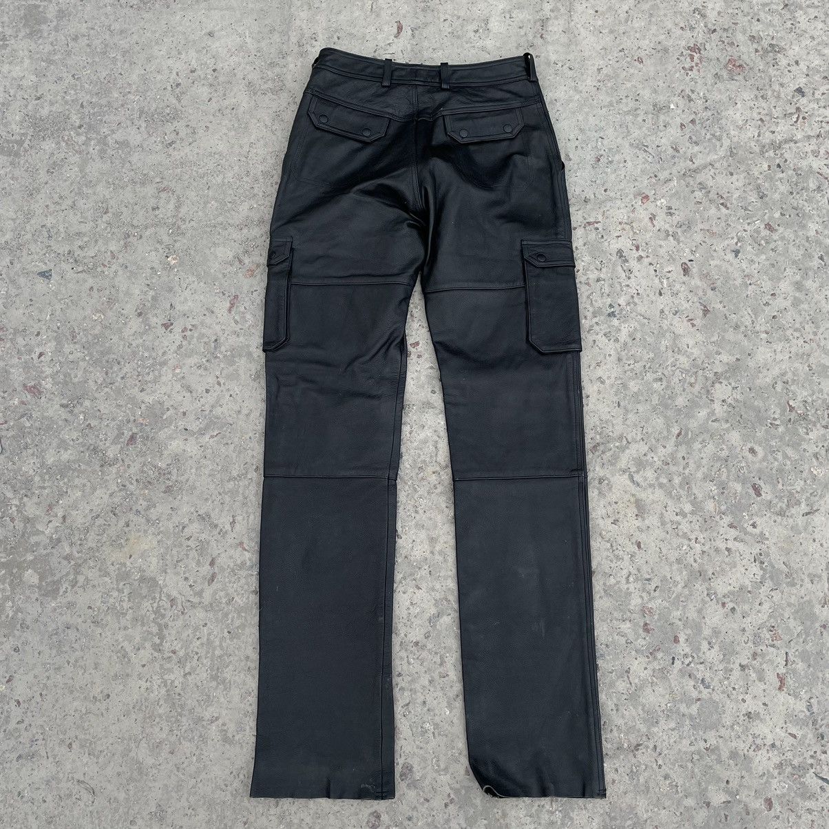 Vintage Vintage Moto Jeans Leather Cropped 48 Pants Y2K 90s USA Size US 31 - 2 Thumbnail