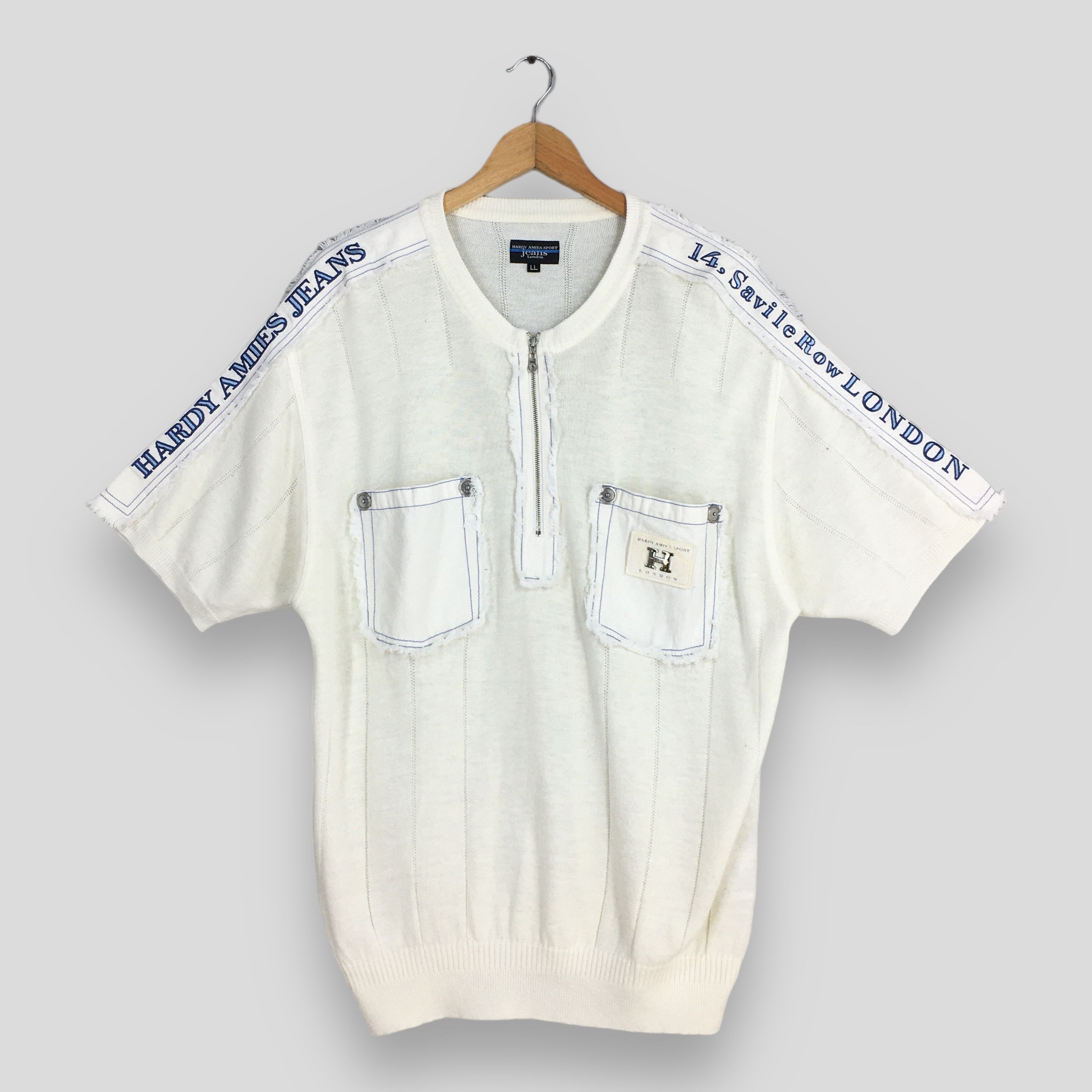 Hardy Amies Vintage Hardy Amies Jeans White Sweatshirt XL Size US XL / EU 56 / 4 - 1 Thumbnail