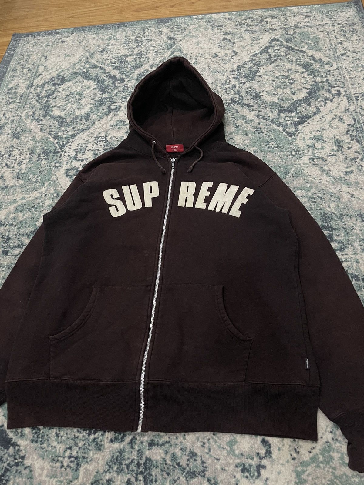 Supreme Vintage Supreme Arc Logo Zipper Baggy Hoodie Size US XL / EU 56 / 4 - 3 Thumbnail