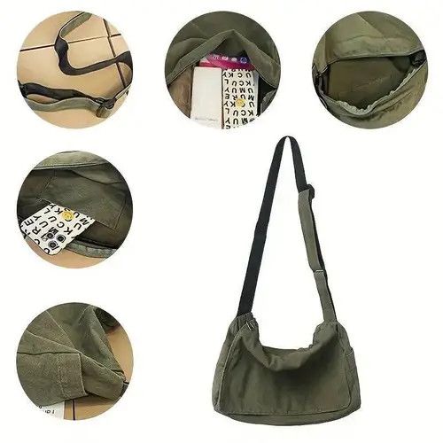 VIBE Vintage Handbag Canvas Teenager Shoulder Tote Bags Size ONE SIZE - 4 Thumbnail