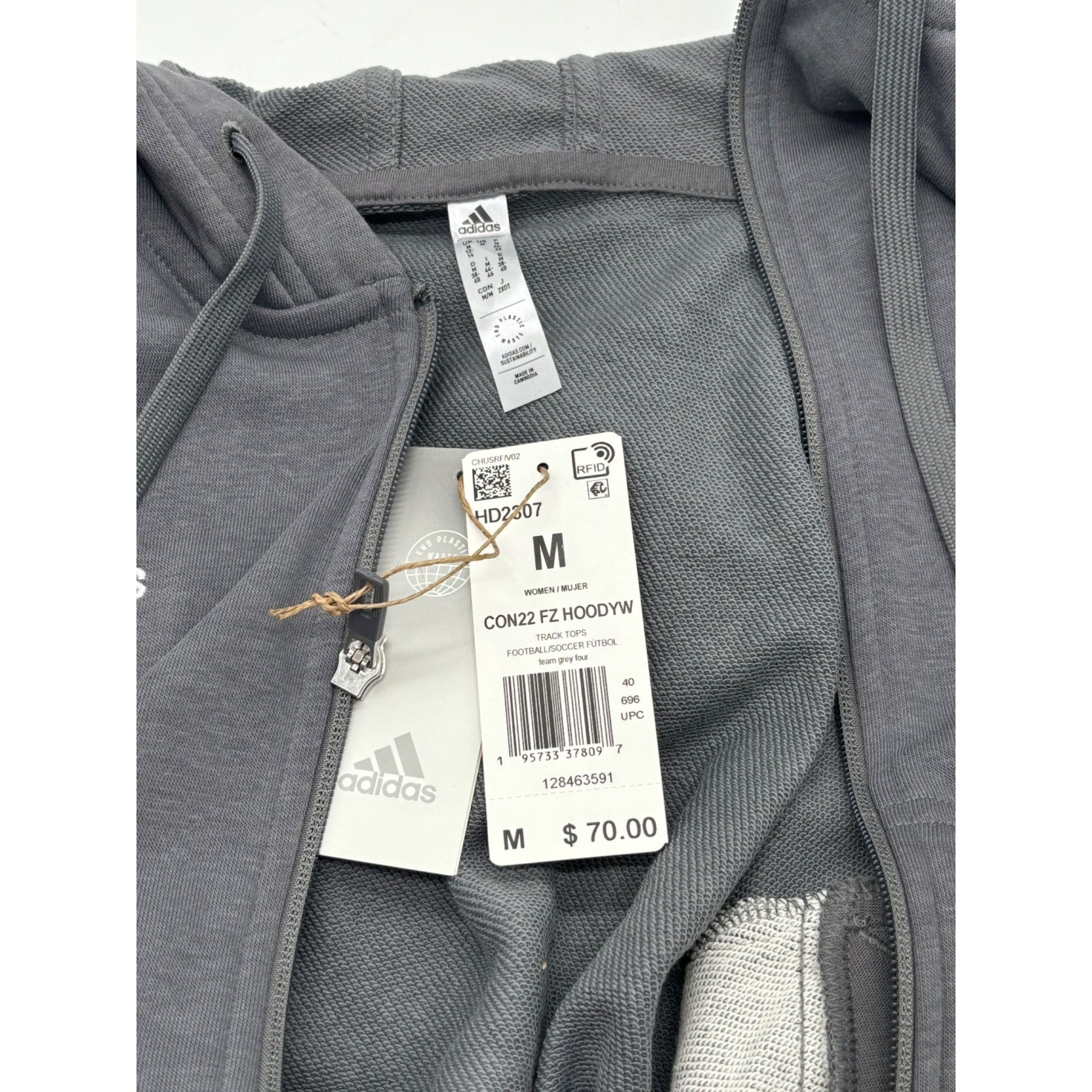 Adidas Adidas Women's Football/ Soccer Hoodie, Team Gray Four, M Size M / US 6-8 / IT 42-44 - 6 Thumbnail