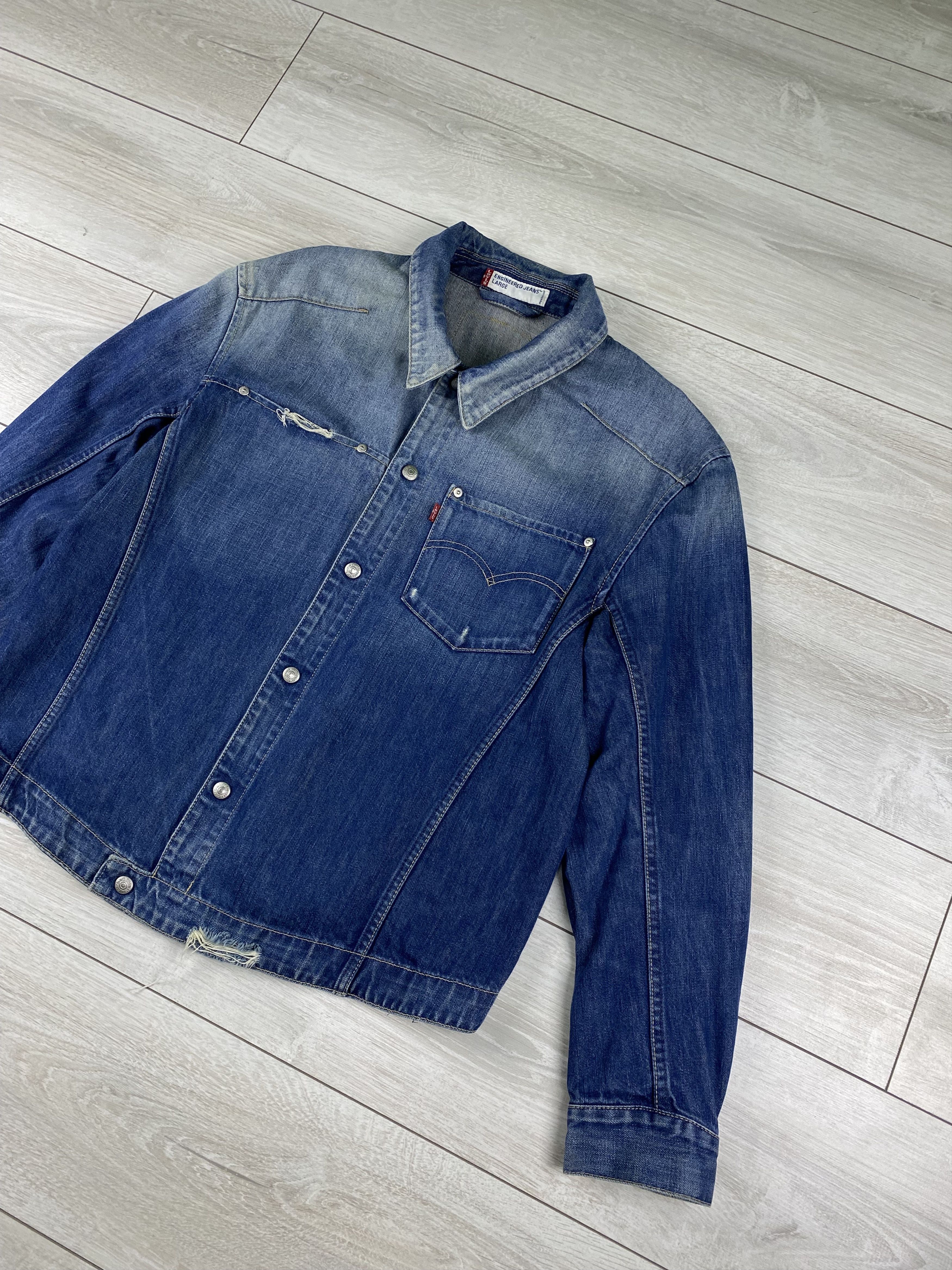 Levi's Vintage 90s Levis Engineered Denim Jacket distressed croped Size US M / EU 48-50 / 2 - 3 Thumbnail