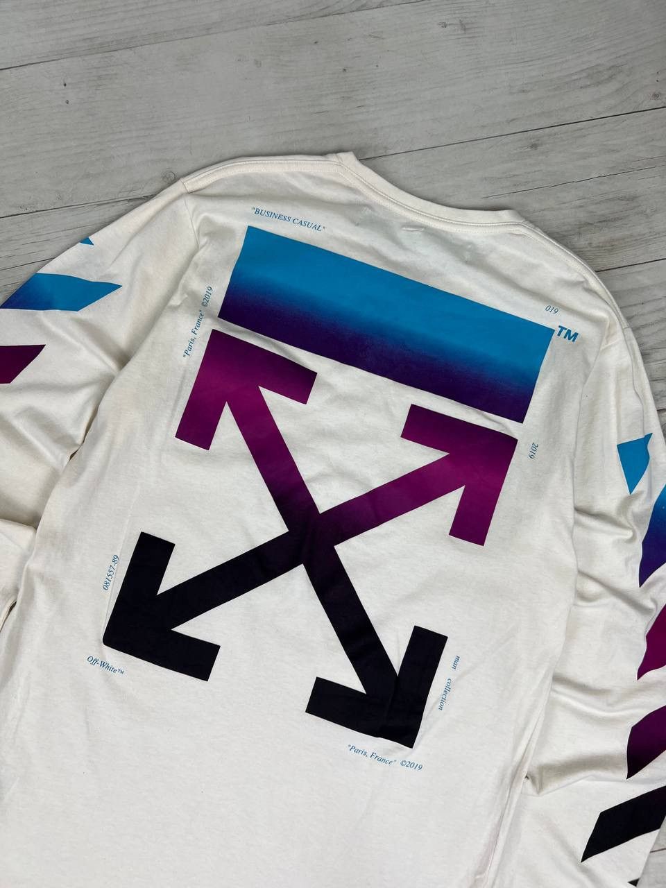 Off-White Off-White Diagonal Gradient Long Sleeve Tee Size US M / EU 48-50 / 2 - 16 Thumbnail