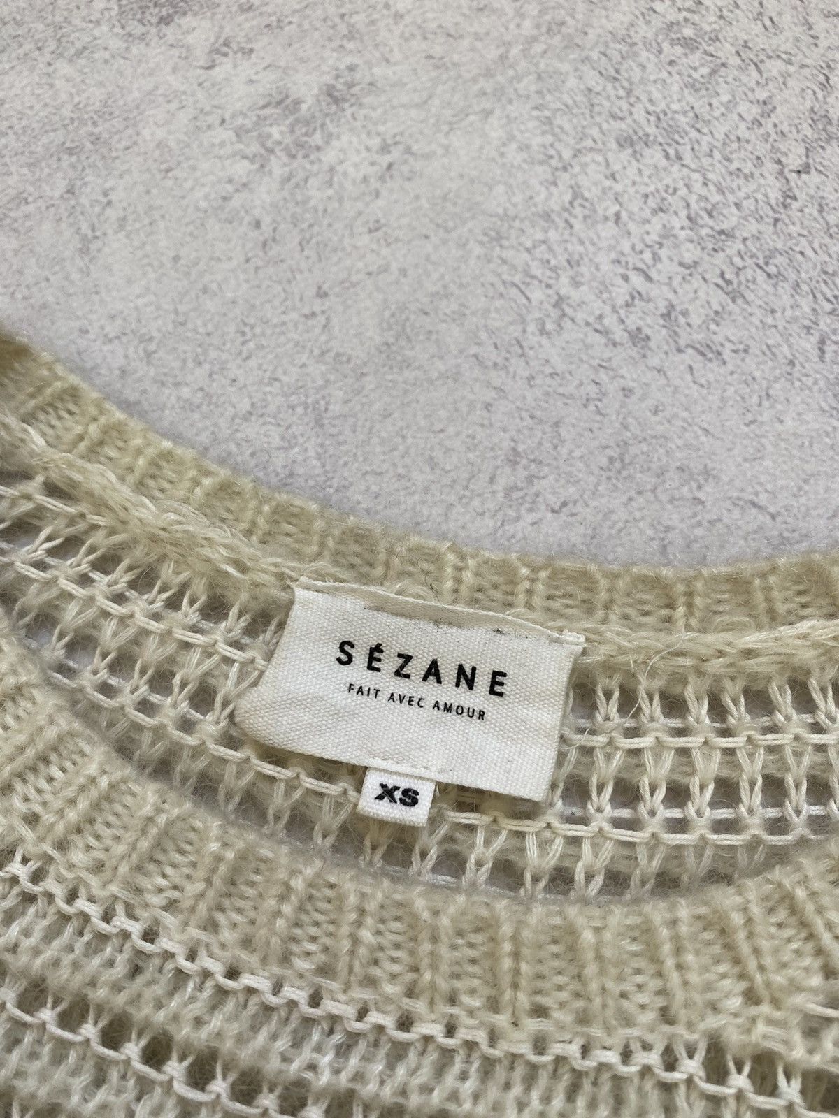Sezane Sezane Womens Mohair/Wool Ivory Long Sleeve Knit Sweater XS Size XS / US 0-2 / IT 36-38 - 8 Thumbnail