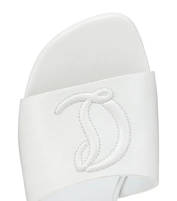 Christian Louboutin o1bcso1str0825 So Cl Leather Mules in White Size US 9 / IT 39 - 3 Thumbnail