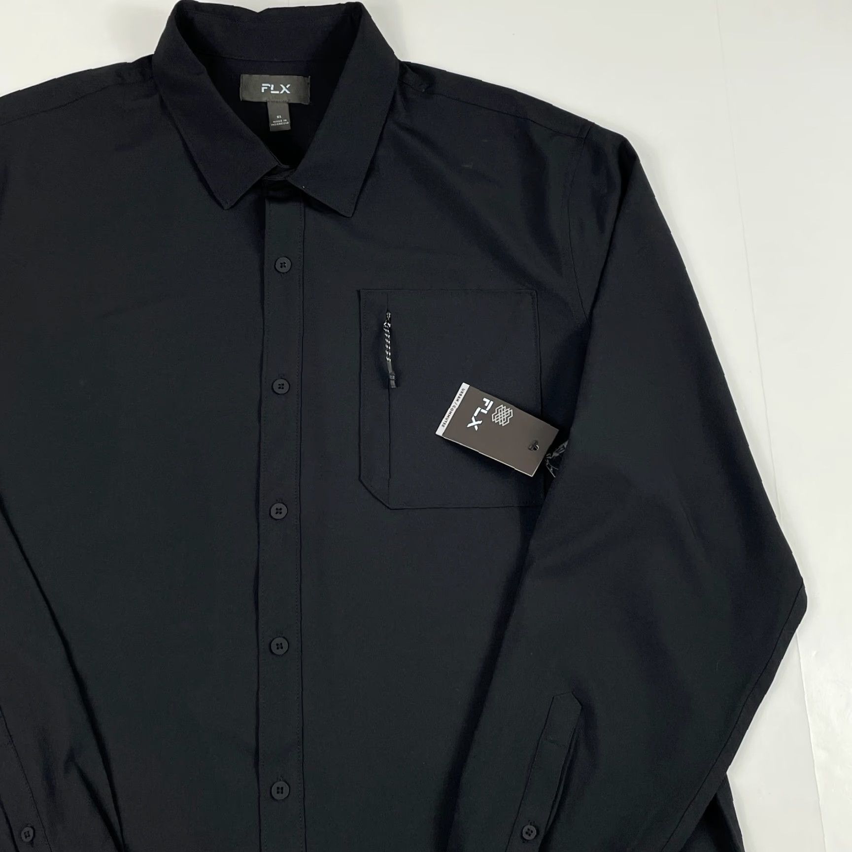Vintage FLX Shirt Mens XL Black Long Sleeve Button-Up Fishing Stretch Technical Shirt Size US XL / EU 56 / 4 - 3 Thumbnail
